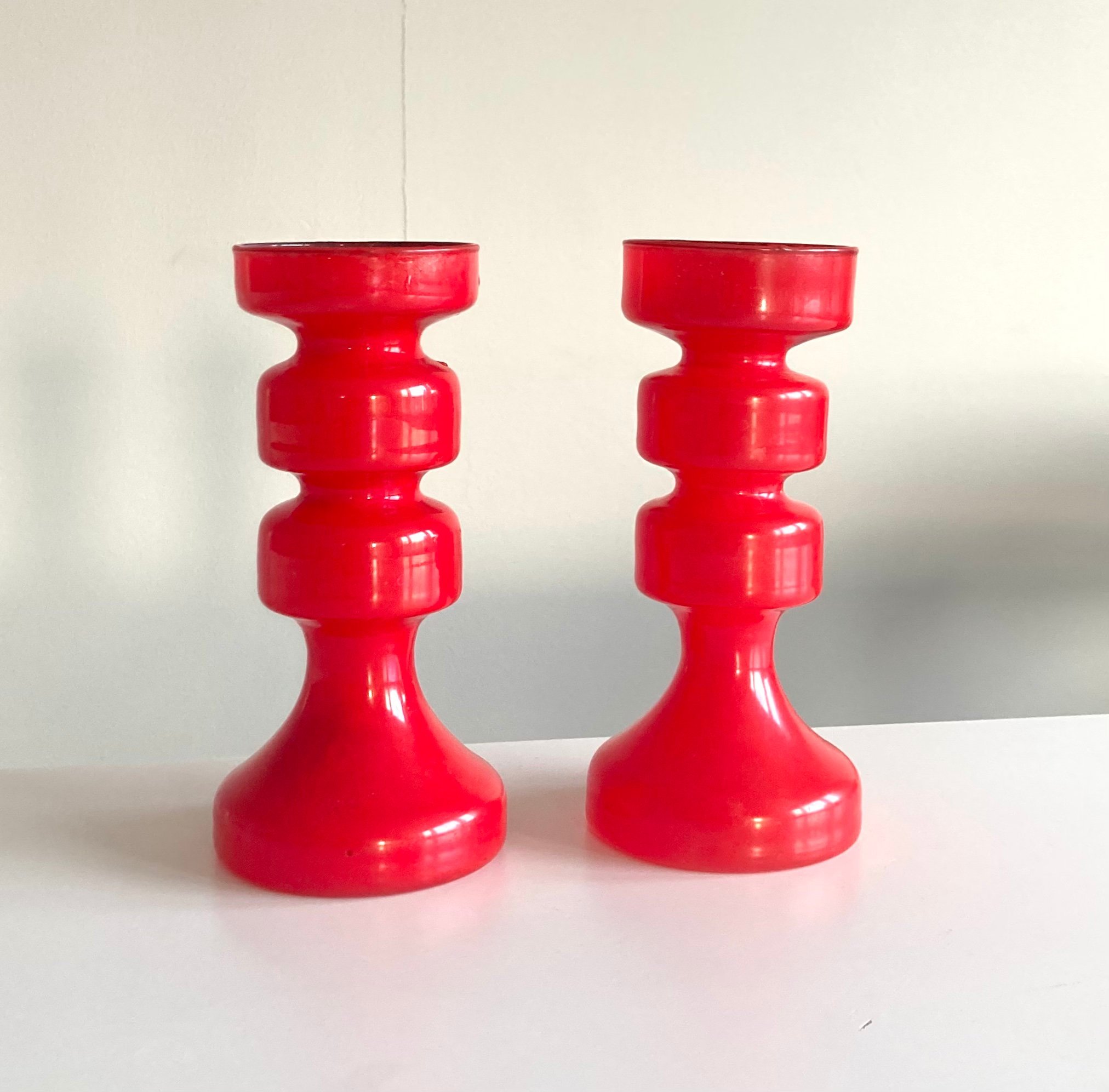 Rare ovanliga glas ljusstakar 70talet 60s Köp på Tradera (583244053)