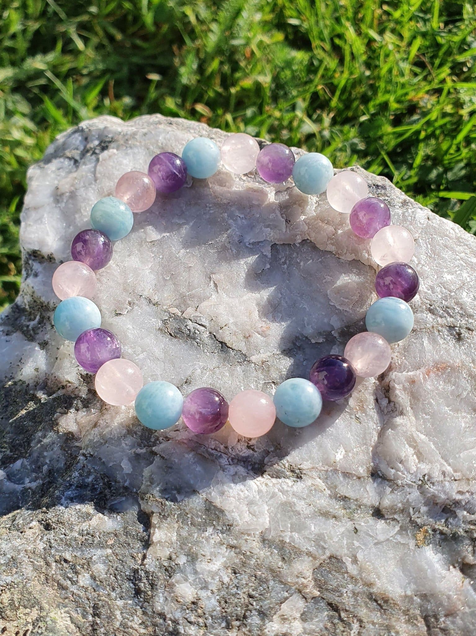 Armband Ametist Akvamarin Rosenkvarts Chakra He 406342861 K p P 