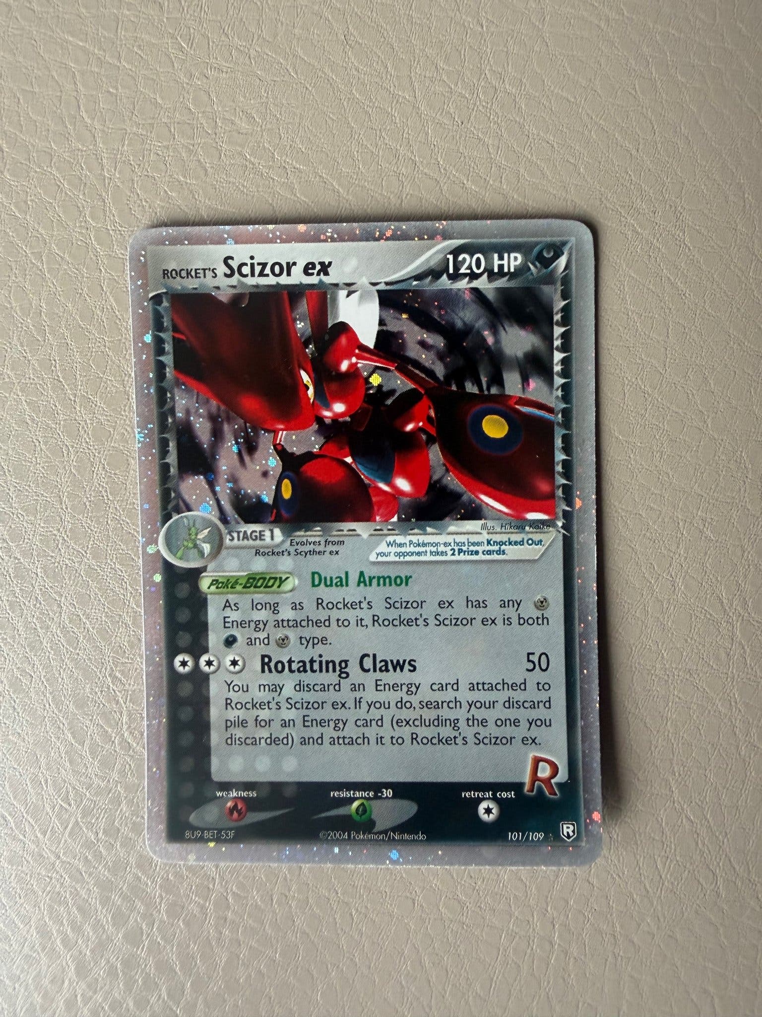 Rocket’s Scizor ex 101/109 holo seltener Karte von 2004