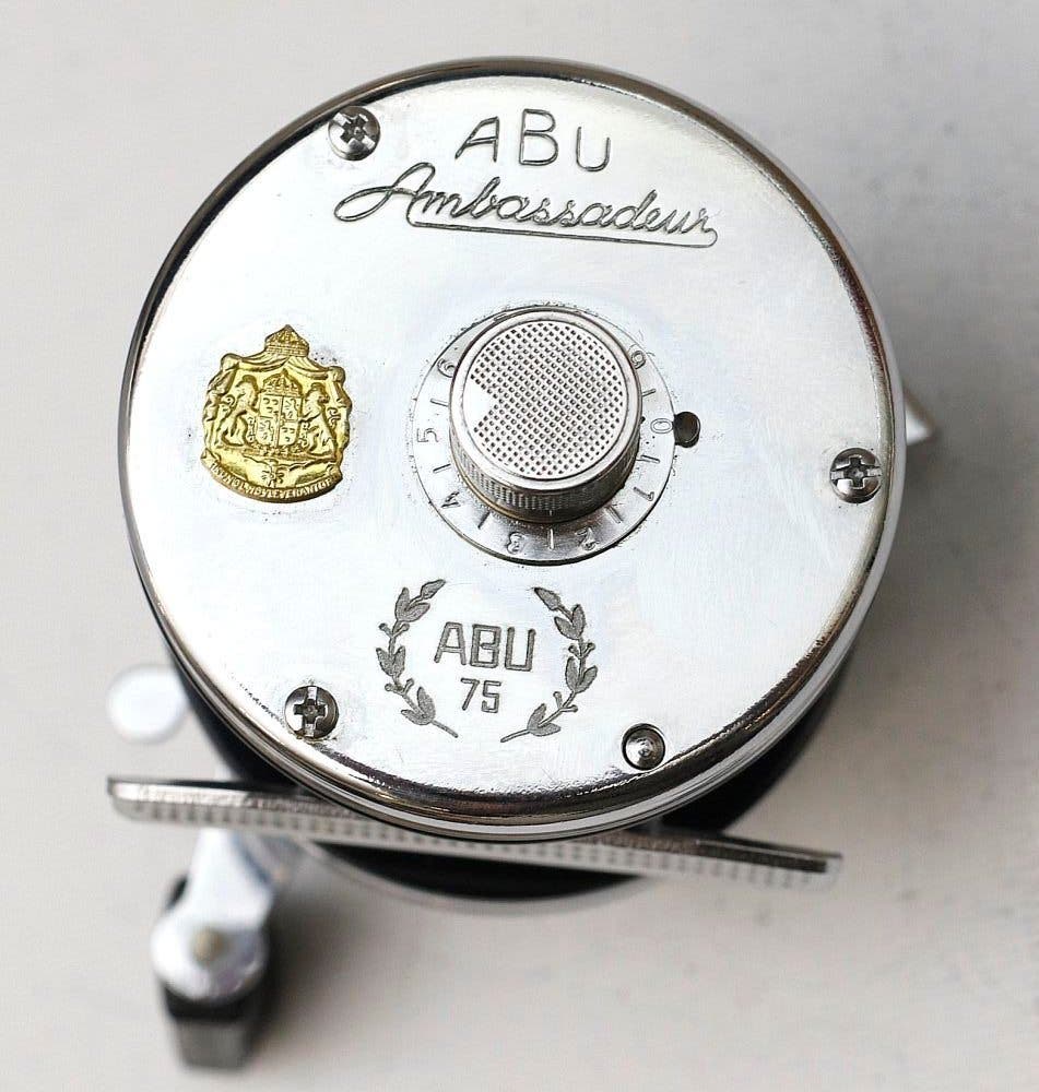fishing reel ABU Ambassadeur jubileum reel marked ABU 75