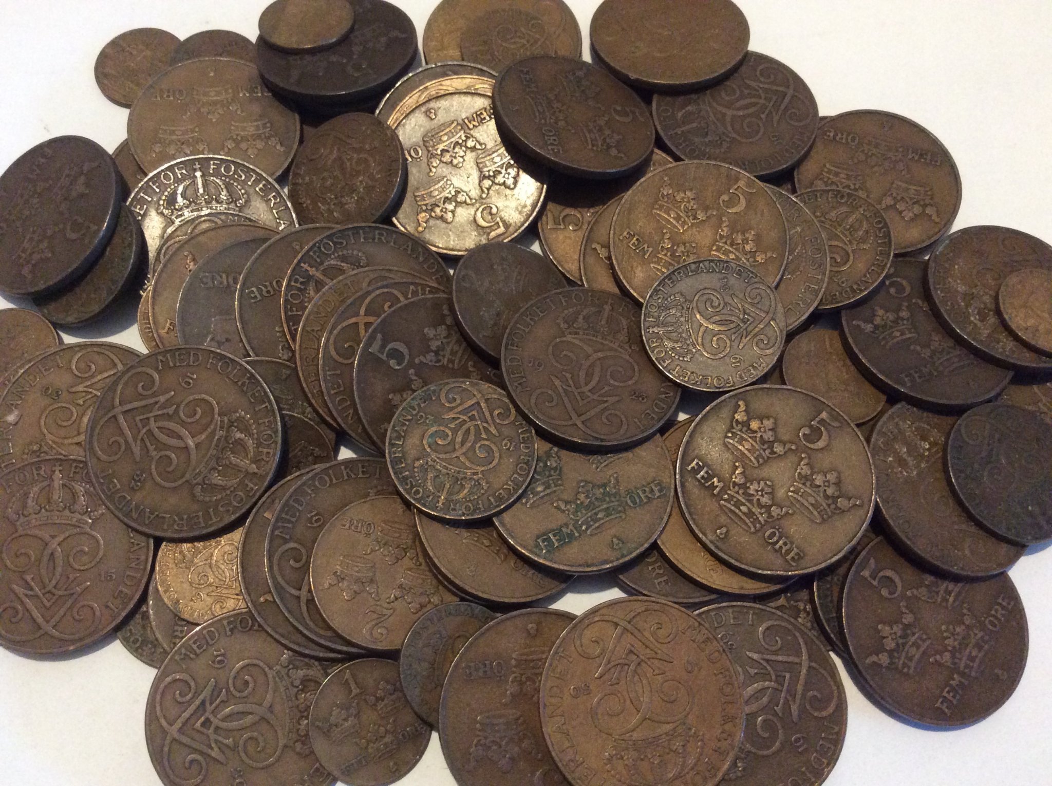 Mynt lot , Svenska Mynt 500 gram , brons (371313282) ᐈ Köp på Tradera