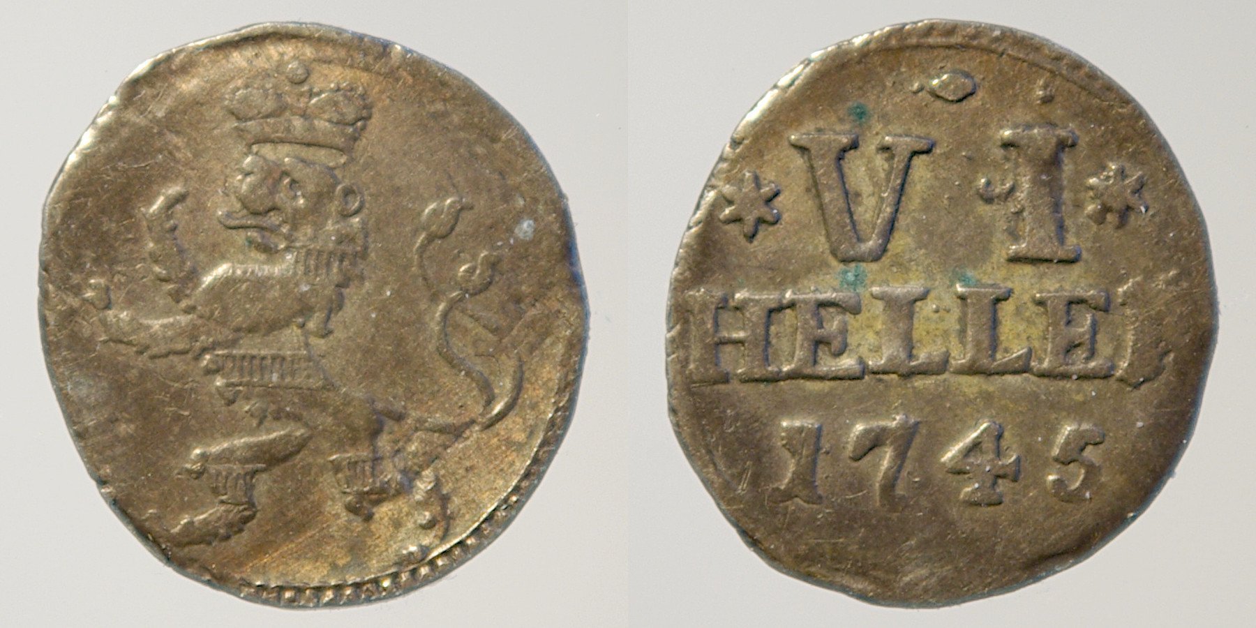 Fredrik I, HessenKassel 6 heller 1745 med furs.. (409072747) ᐈ Köp på