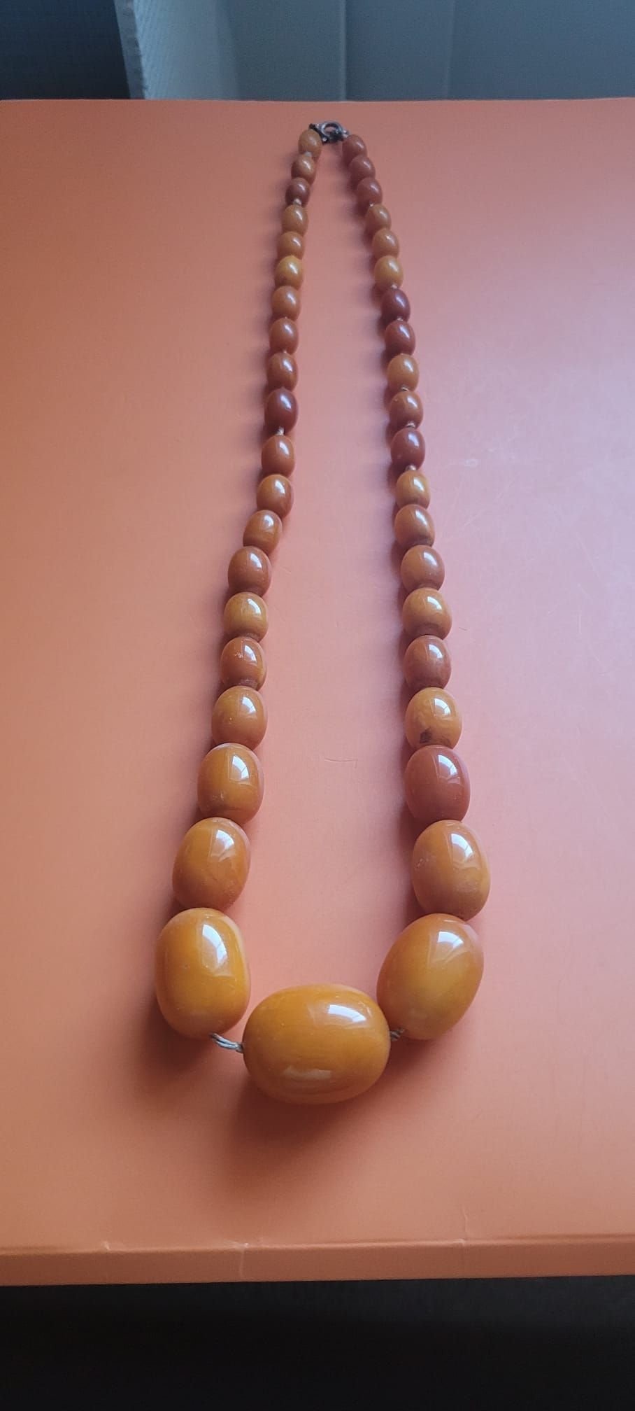 antik halsband av bärnsten, äkta baltisk amber