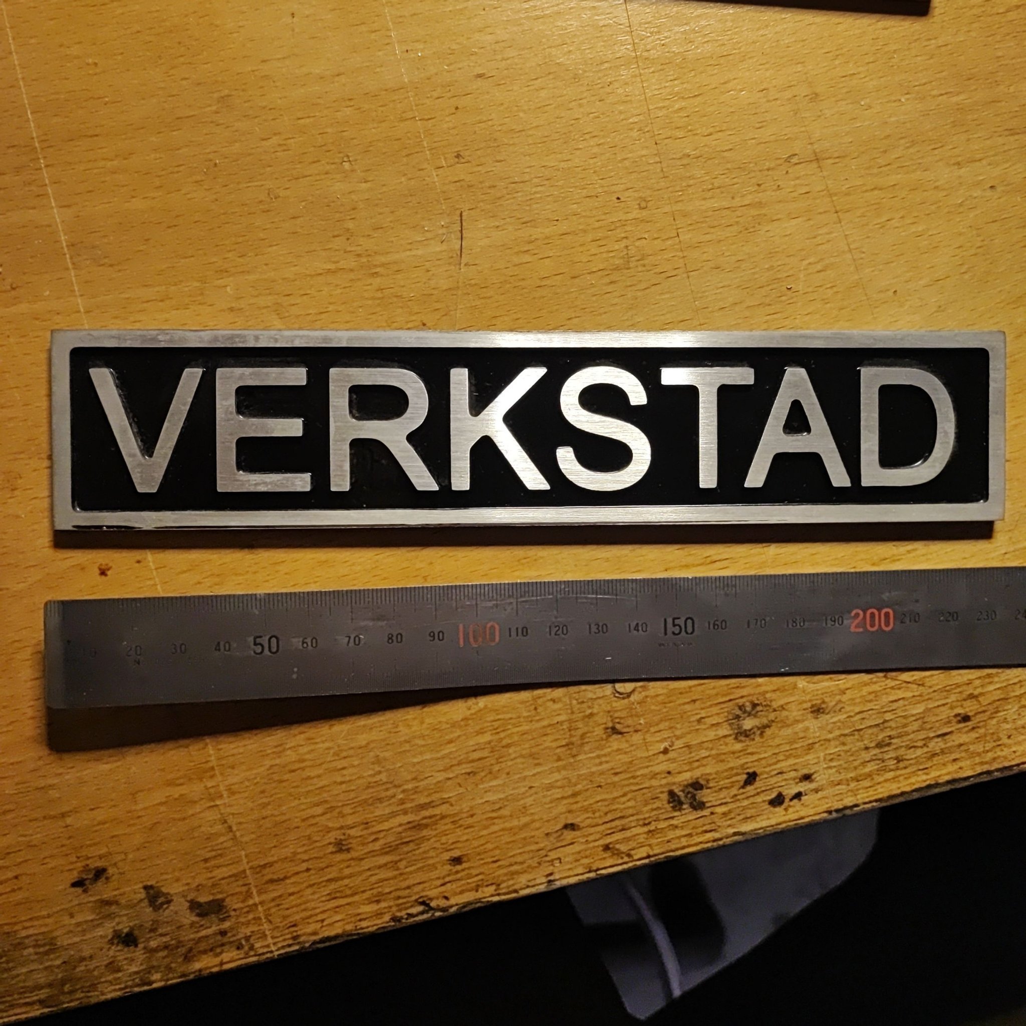 Retro skylt i aluminium “VERKSTAD” Blå | Köp på Tradera (586973093)