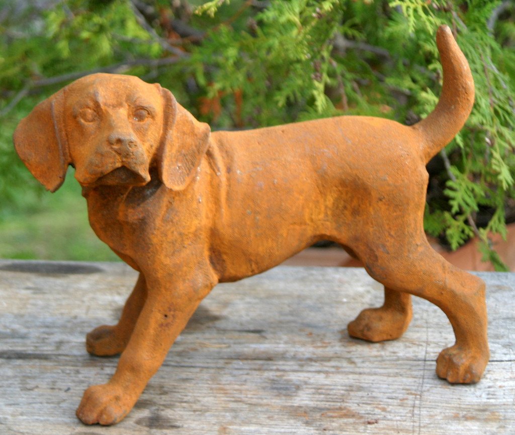 SKULPTUR HUND GJUTJÄRN ROST (344905387) ᐈ unikating på Tradera