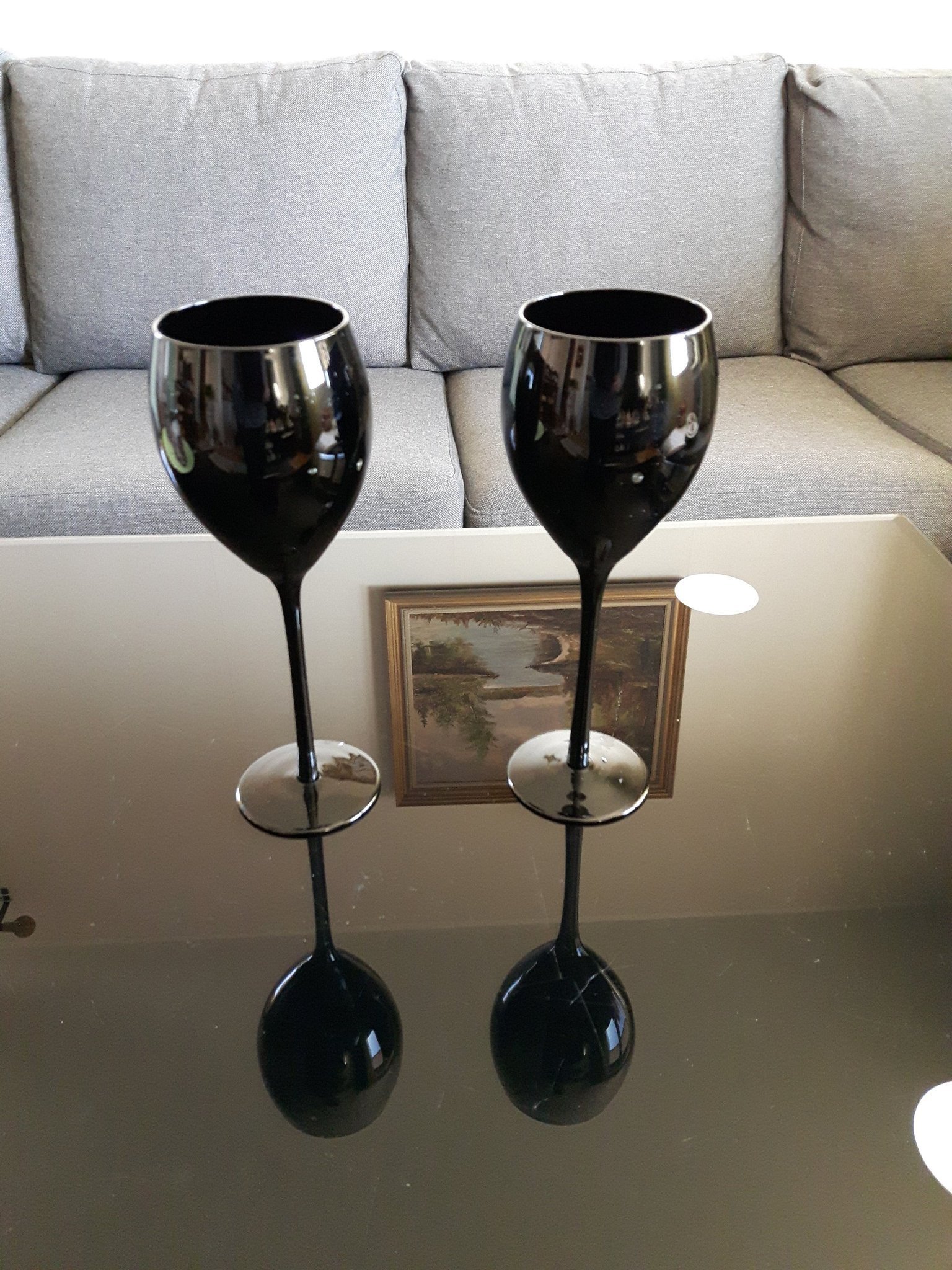 SVART VINGLAS & RYDS GLASBRUK SKÅL PÅ FOT/HAND.. (400024894) ᐈ Köp på