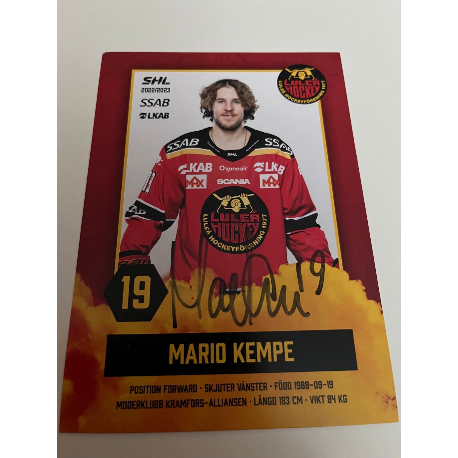 Mario Kempe Luleå hockey 22/23 ÄKTA autogra.. Köp på Tradera