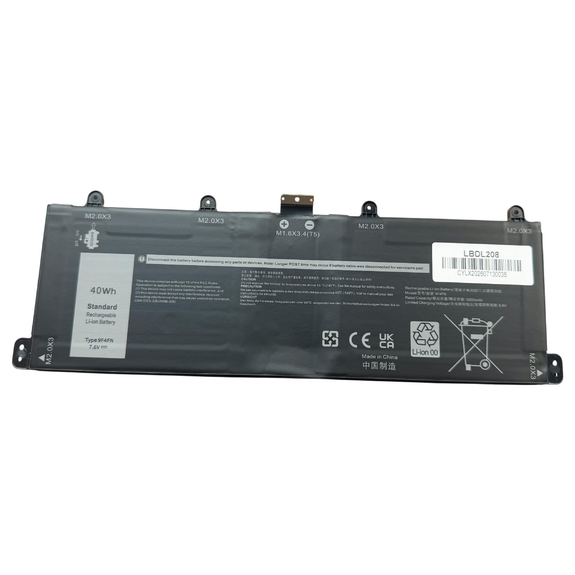 new battery for Dell Latitude 7320 Detachable Touch 2VKW9 7.6V 40Wh