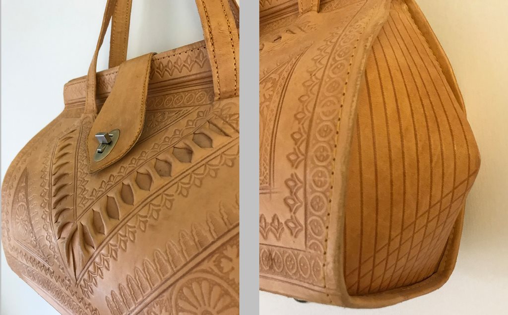 Vintage väska handväska skinn klädd boho retro retro retro cognac 60-tal 70-tal afrikansk 98b81b Vintage väska handväska skinn klädd boho retro retro retro cognac 60-tal 70-tal afrikansk 98b81b