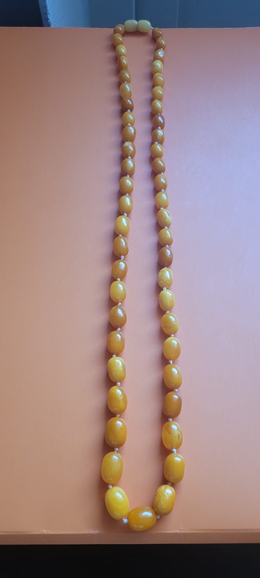 antik halsband av bärnsten, äkta baltisk amber