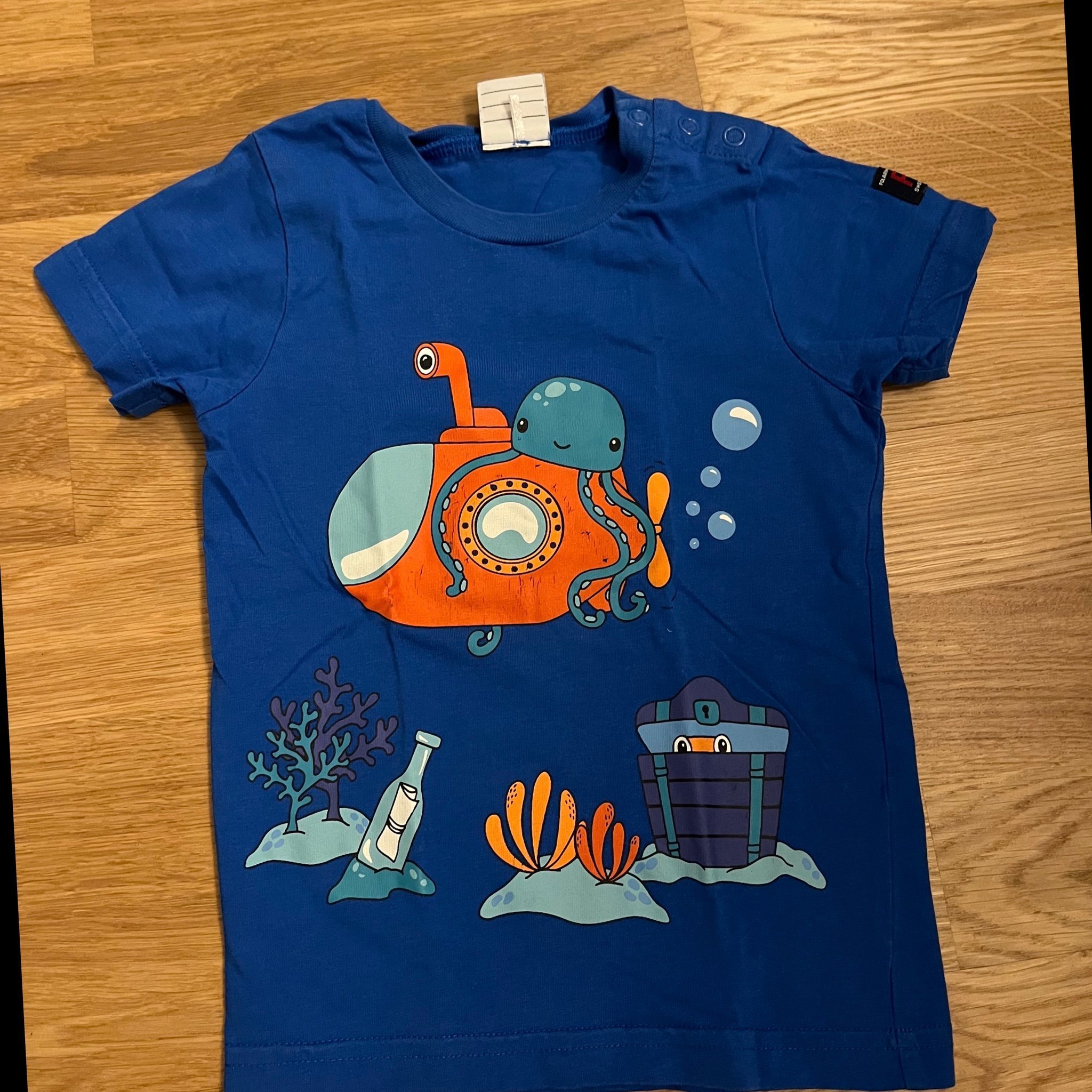 Polarn O. Pyret blå t-shirt, storlek 86