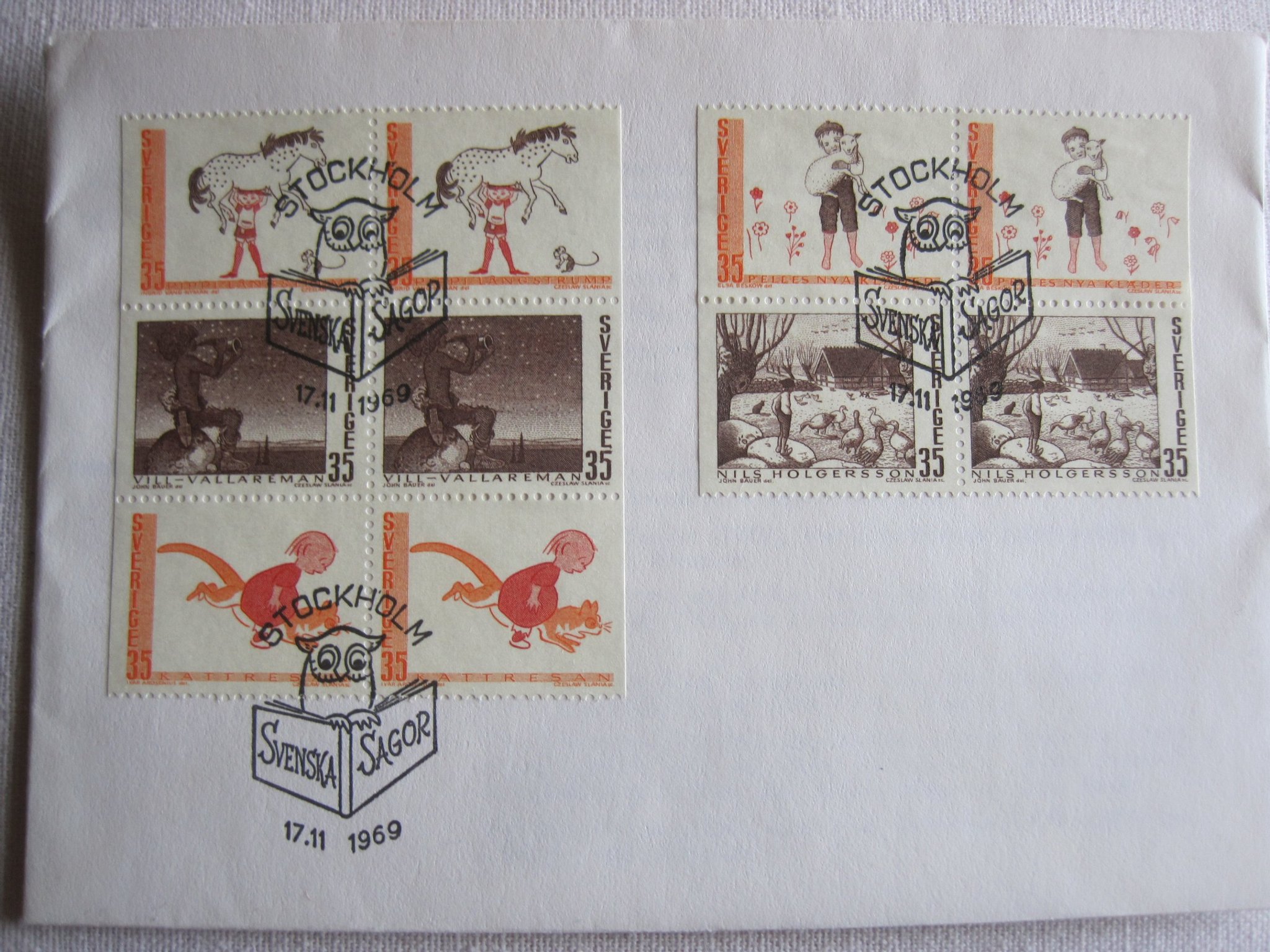 SVENSKA SAGOR JULEN 1969 10 ST FRIMÄRKEN ELSA B.. Köp på Tradera