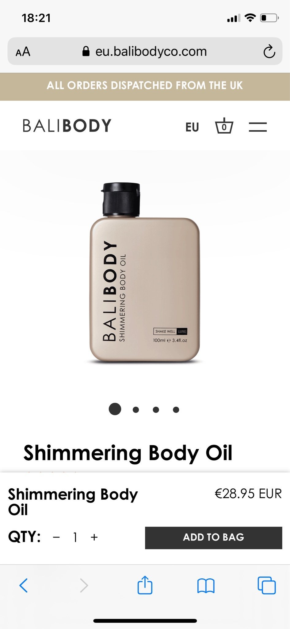 Bali Body Shimmering Body Oil (398730672) ᐈ Köp på Tradera