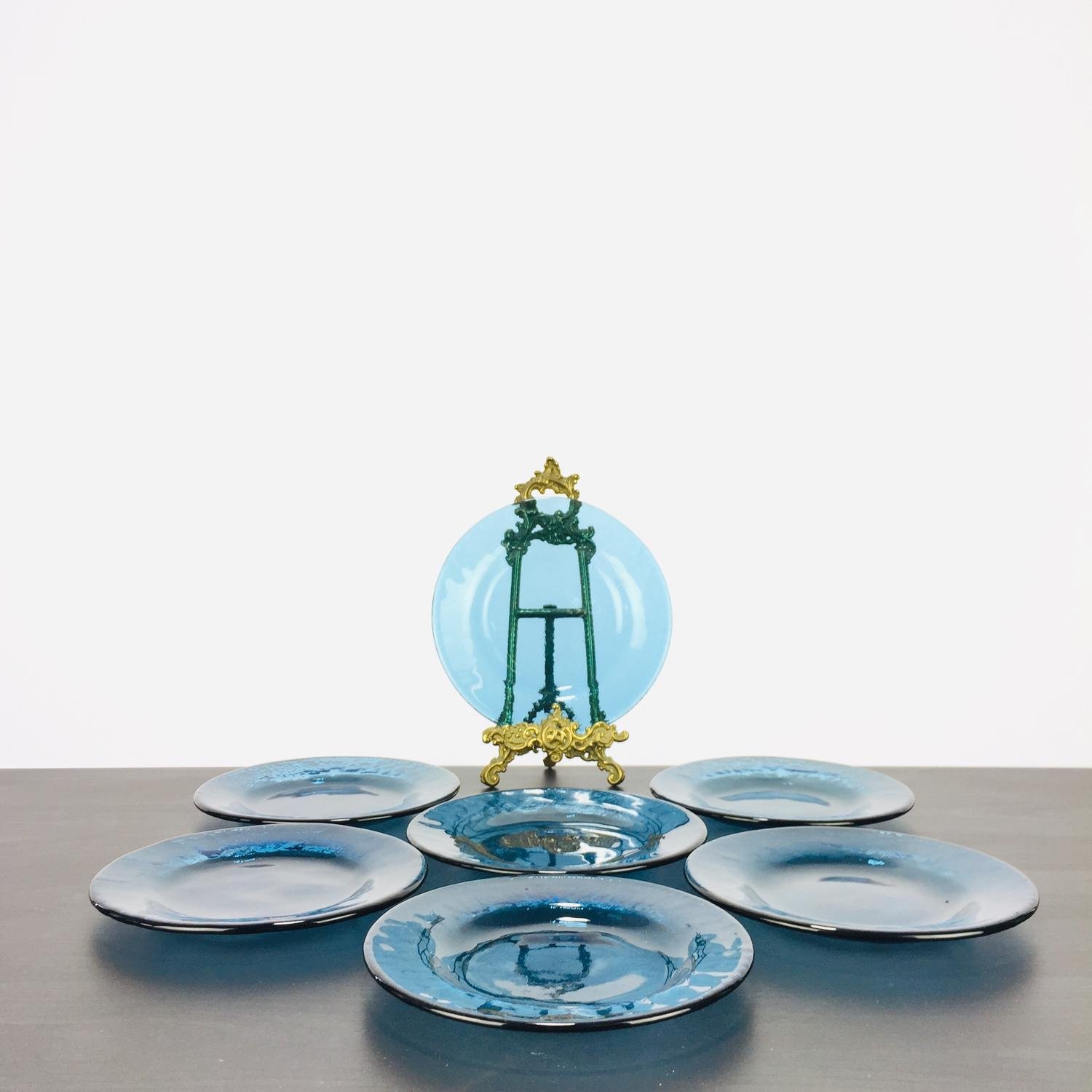 Assietter, Glas, 7 st Glastallrikar, Blå, 18cm (423638532) ᐈ Footly på ...