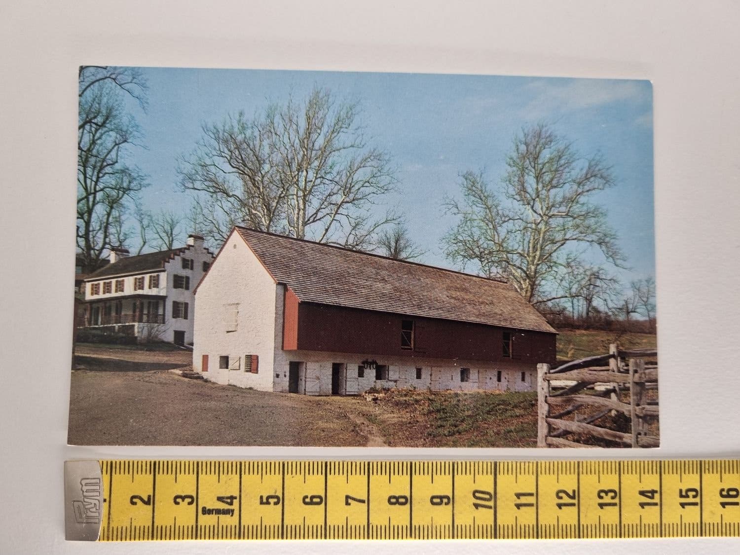Postkarte mit restauriertem Scheunenmotiv vom Hopewell Village National Historic