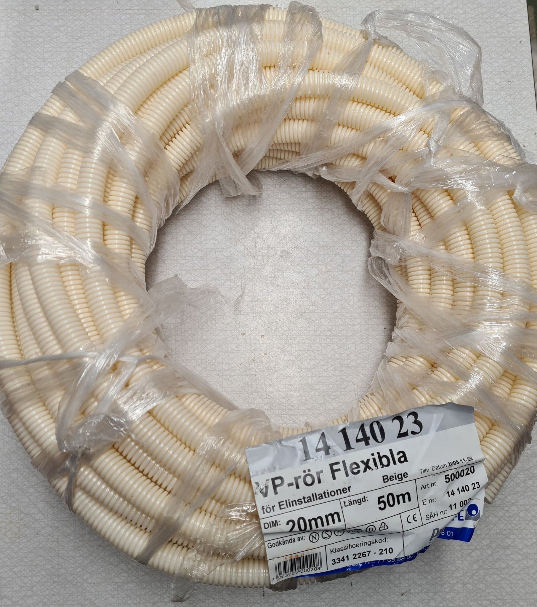VP-rör Flexibla 20mm 50m Beige | Köp på Tradera (713591409)