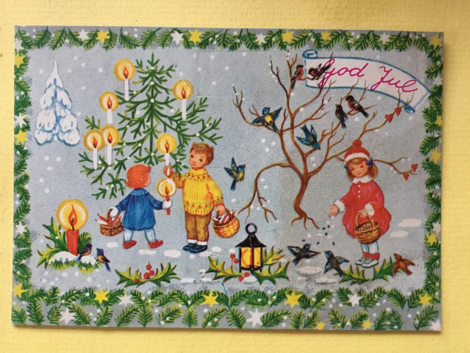 Gammalt Julkort God Jul Barn oskrivet Köp på Tradera (571415265)