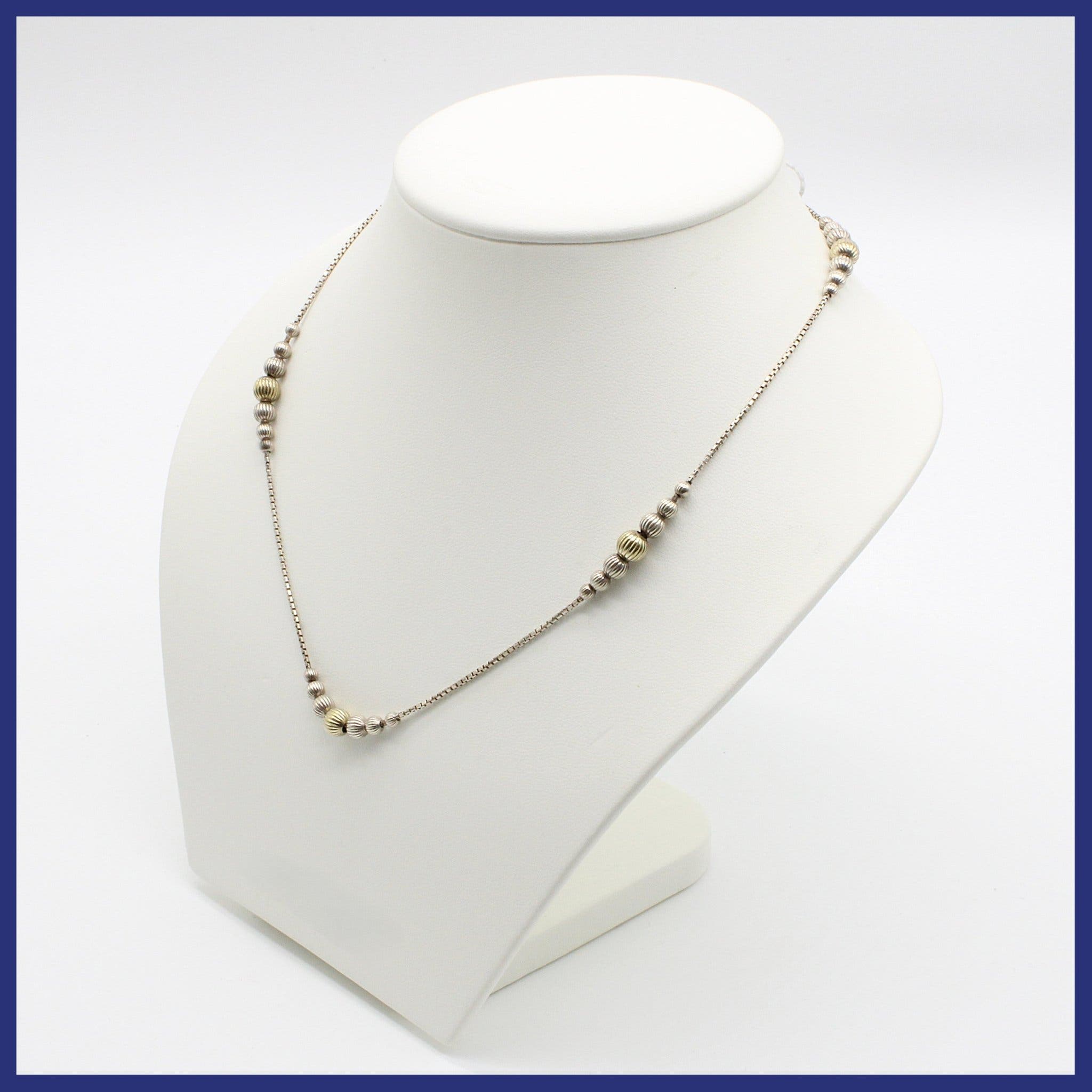 Halsband, 925 silver, kulor, venezialänk (vikt 9,55g, längd 44cm)