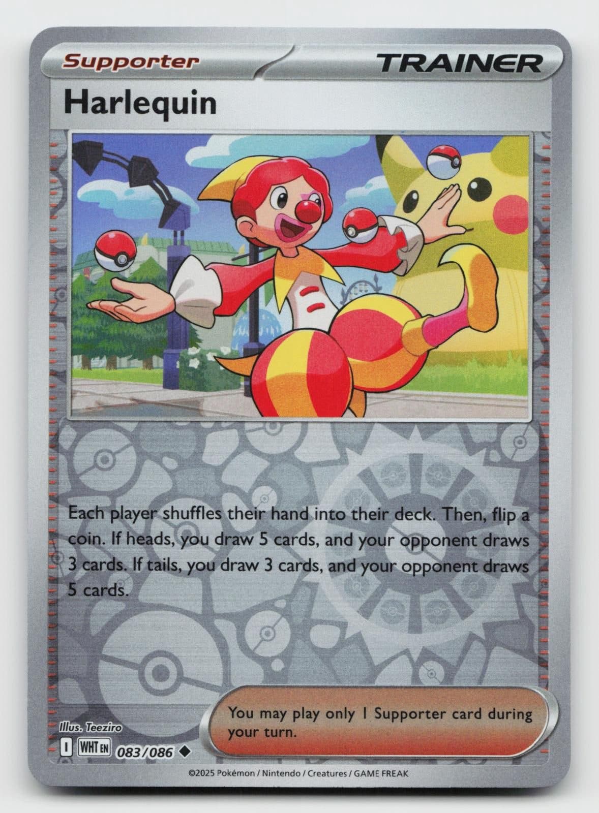 Harlequin 083/086 Reverse Holo White Flare Uncommon Karte