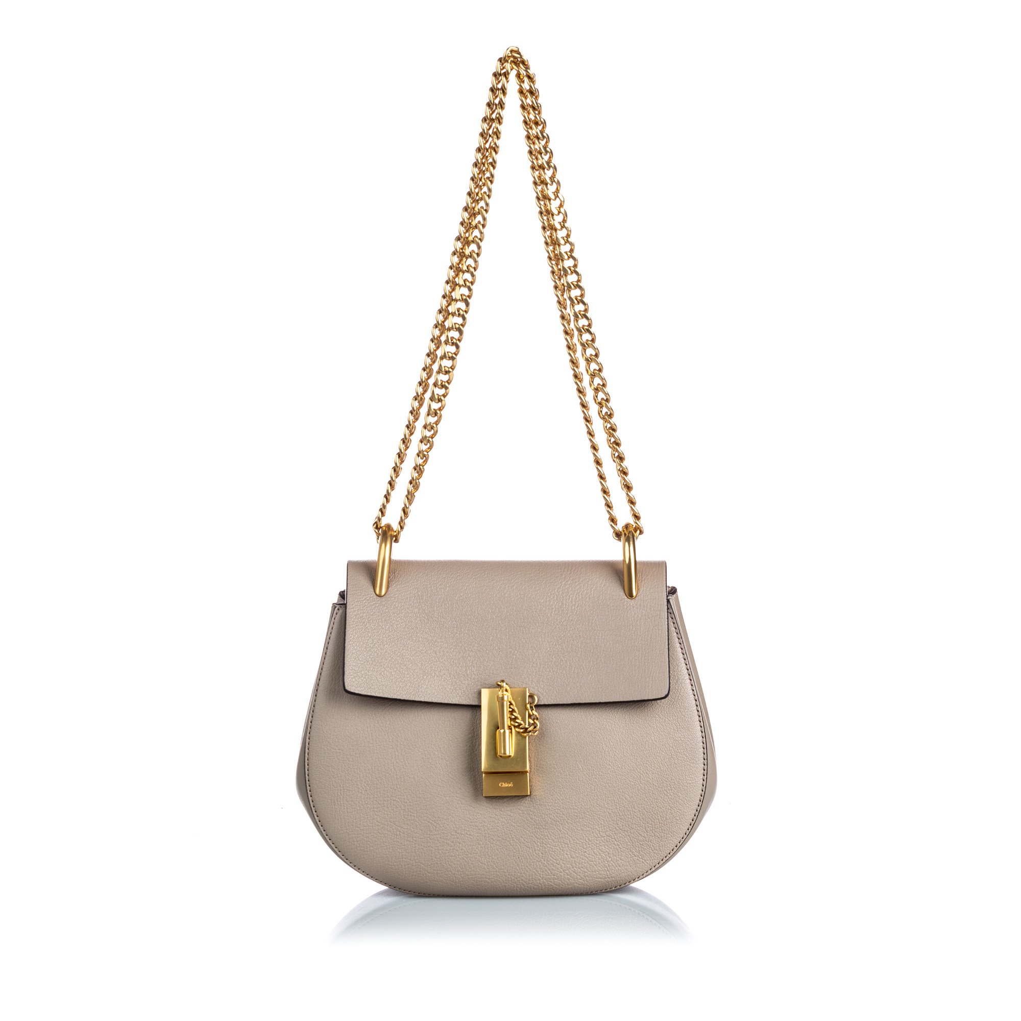 Chloe Gray Leather Drew Crossbody Bag (408906365) ᐈ Luxclusif på Tradera