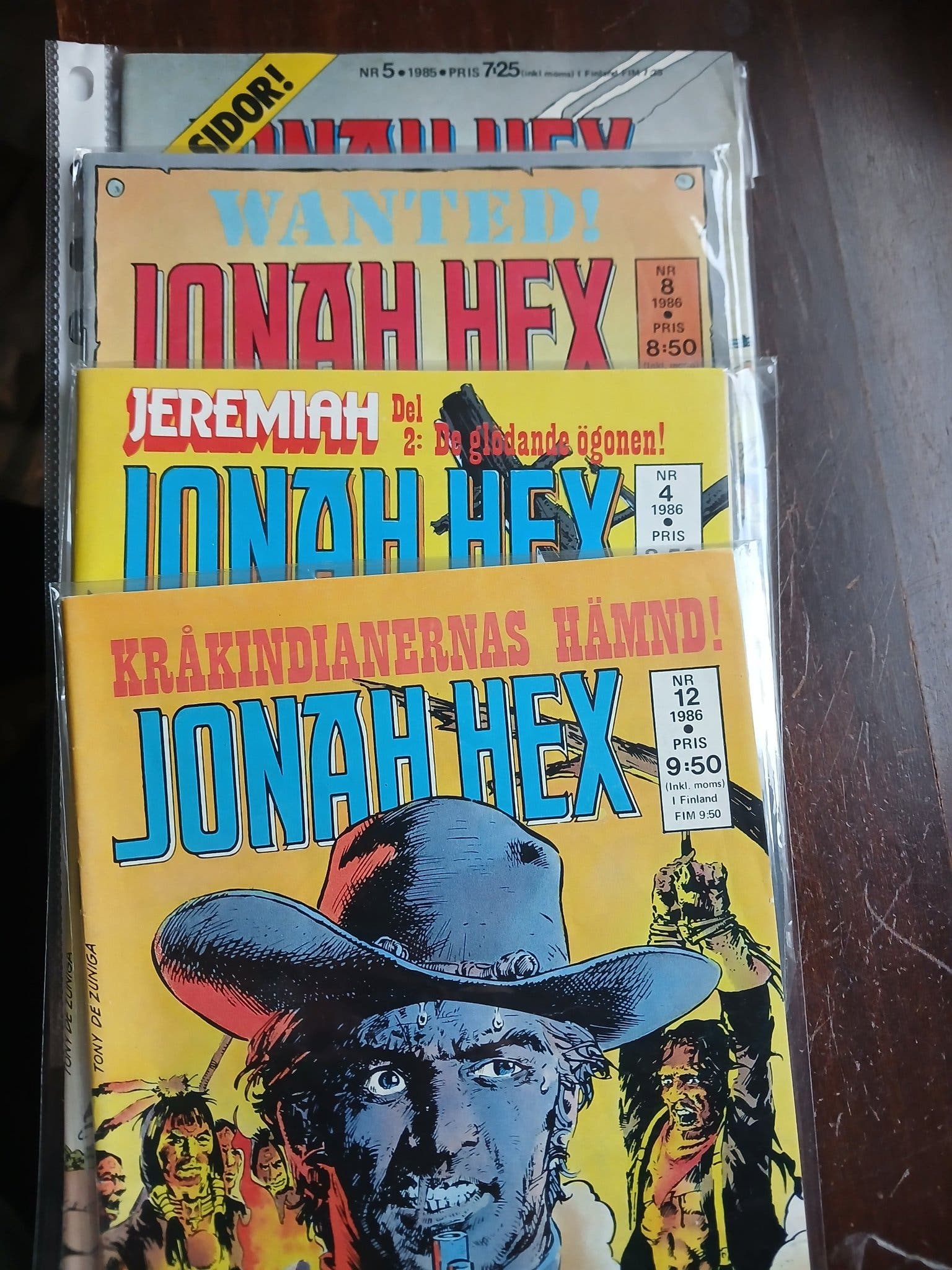 Vier Jonah Hex Comics aus den Jahren 1985-1986