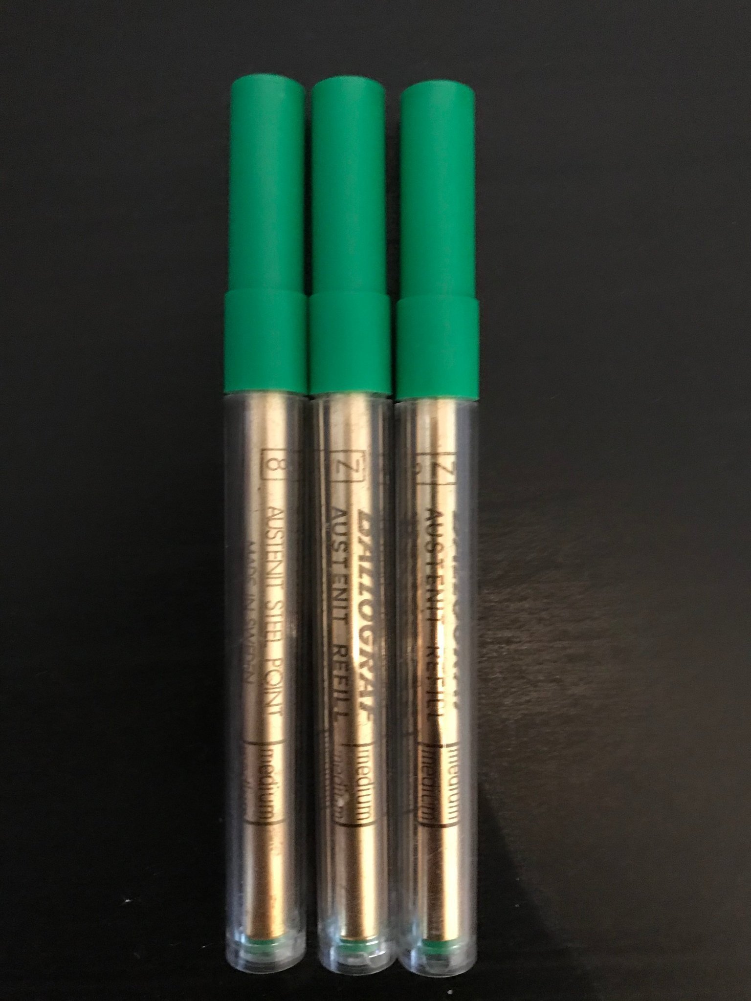 3 st Ballograf Original Refill Medium Grön (413368229) ᐈ Köp på Tradera