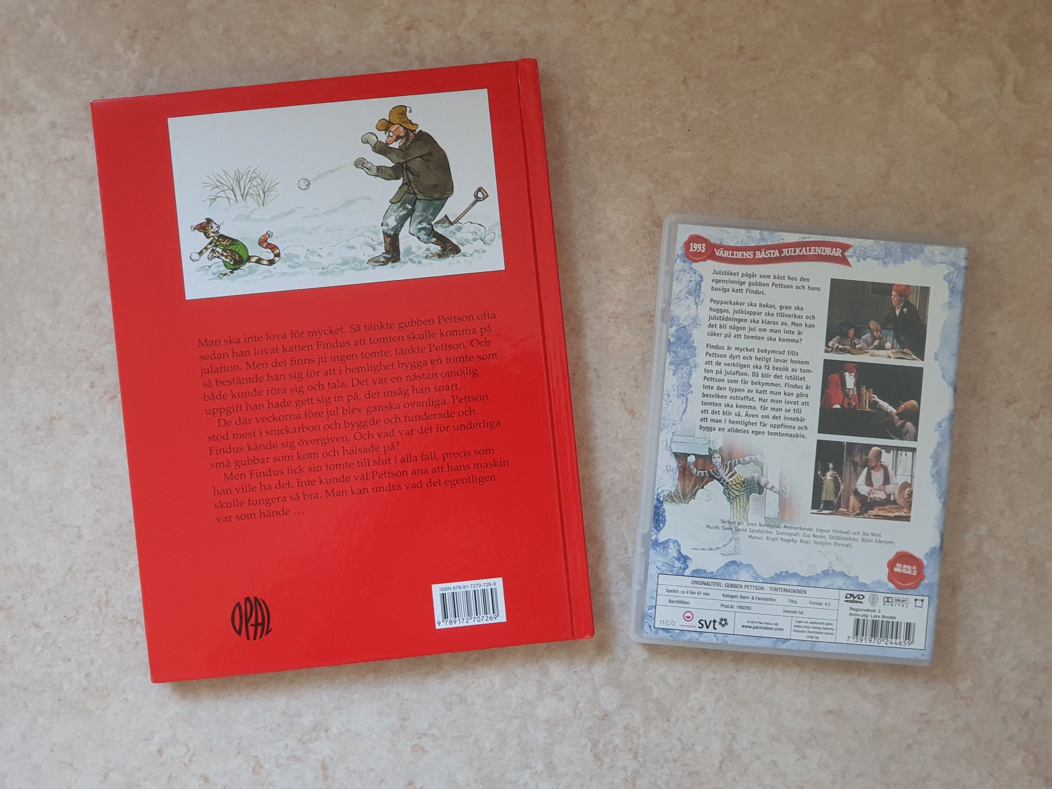 Sven Nordqvist Pettson och Findus, Tomtemaskinen som julkalender och bok