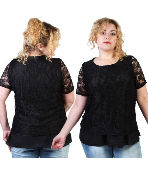 SVART SPETS BLUS / TRÖJA TRÖJA TRÖJA STL 54- 56 5XL-6XL af8104 SVART SPETS BLUS / TRÖJA TRÖJA TRÖJA STL 54- 56 5XL-6XL af8104