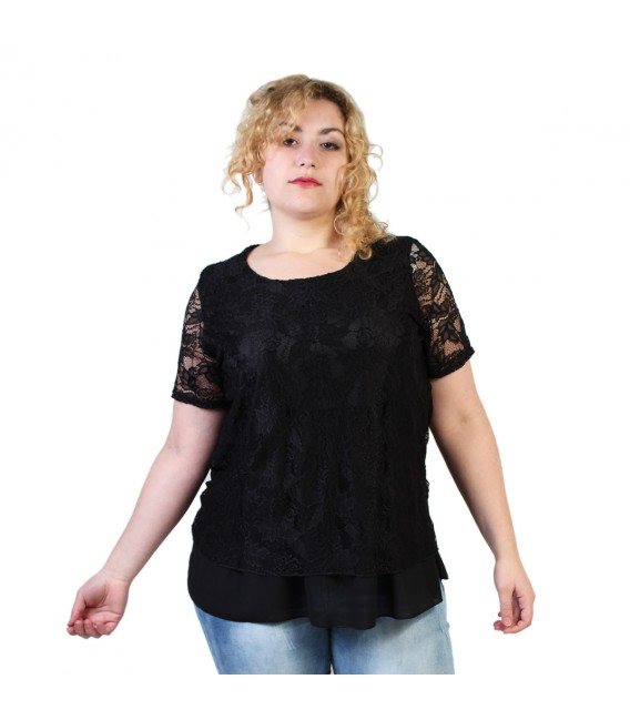SVART SPETS BLUS / TRÖJA TRÖJA TRÖJA STL 54- 56 5XL-6XL af8104 SVART SPETS BLUS / TRÖJA TRÖJA TRÖJA STL 54- 56 5XL-6XL af8104