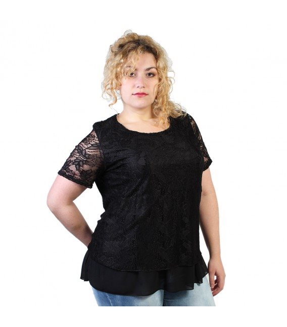 SVART SPETS BLUS / TRÖJA TRÖJA TRÖJA STL 54- 56 5XL-6XL af8104 SVART SPETS BLUS / TRÖJA TRÖJA TRÖJA STL 54- 56 5XL-6XL af8104