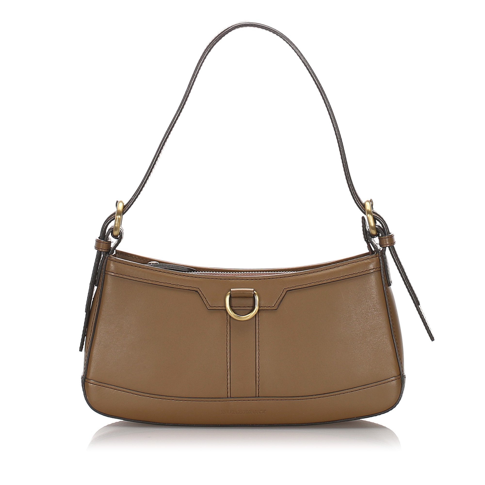 Burberry Brown Leather Shoulder Bag (408216008) ᐈ Luxclusif på Tradera