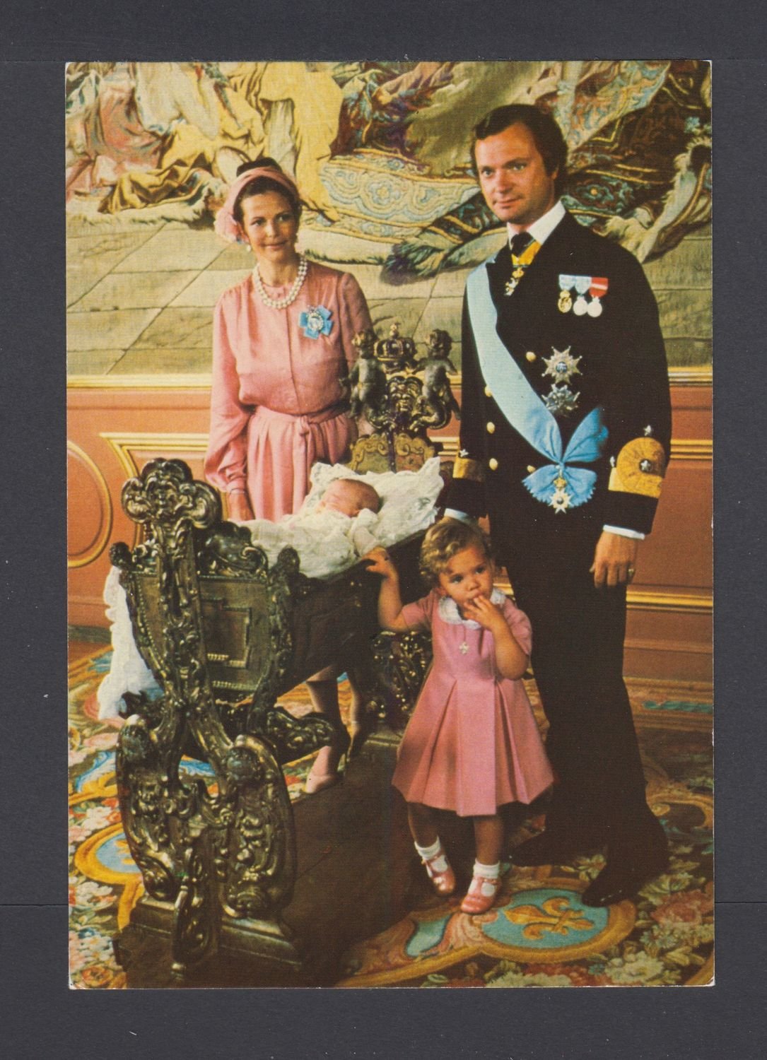 Svenska Kungligheter. Medlem / medlemmar. Modernt A6 kort.