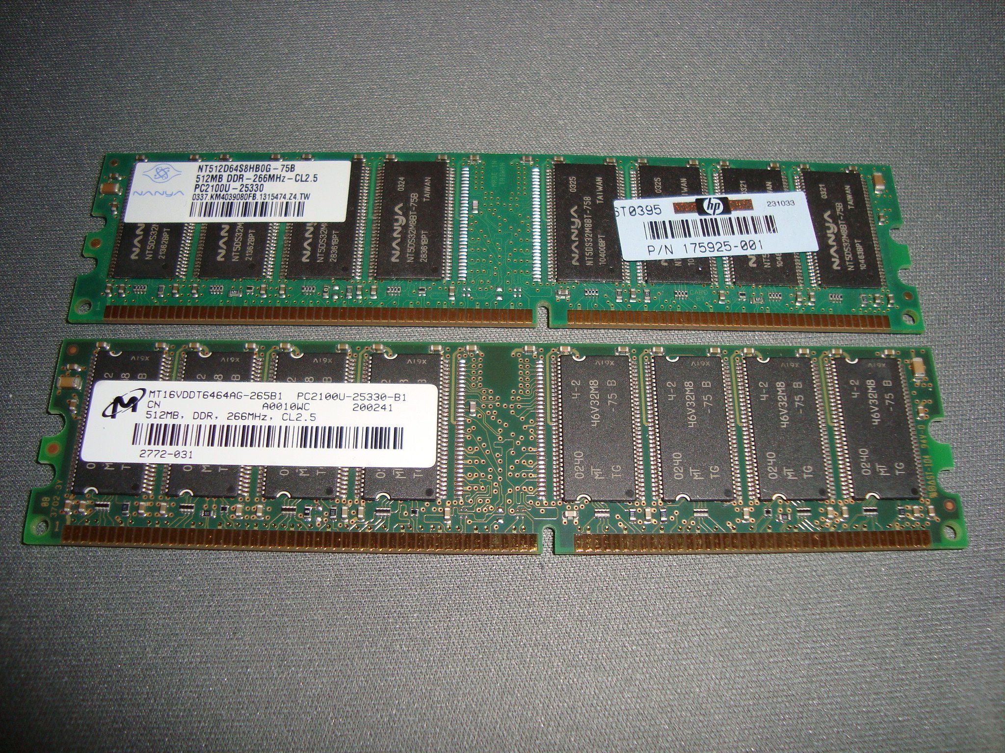 1Gb (2x512Mb) PC2100 DDR1 DDR 266 (437946803) ᐈ Köp på Tradera