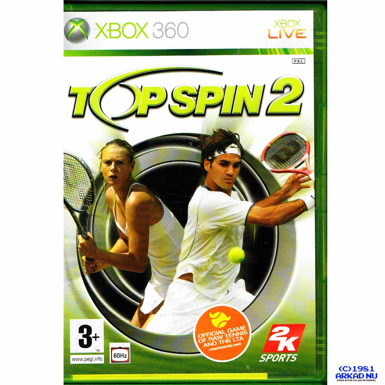 TOP SPIN 2 XBOX 360 (349559416) ᐈ arkadnu på Tradera