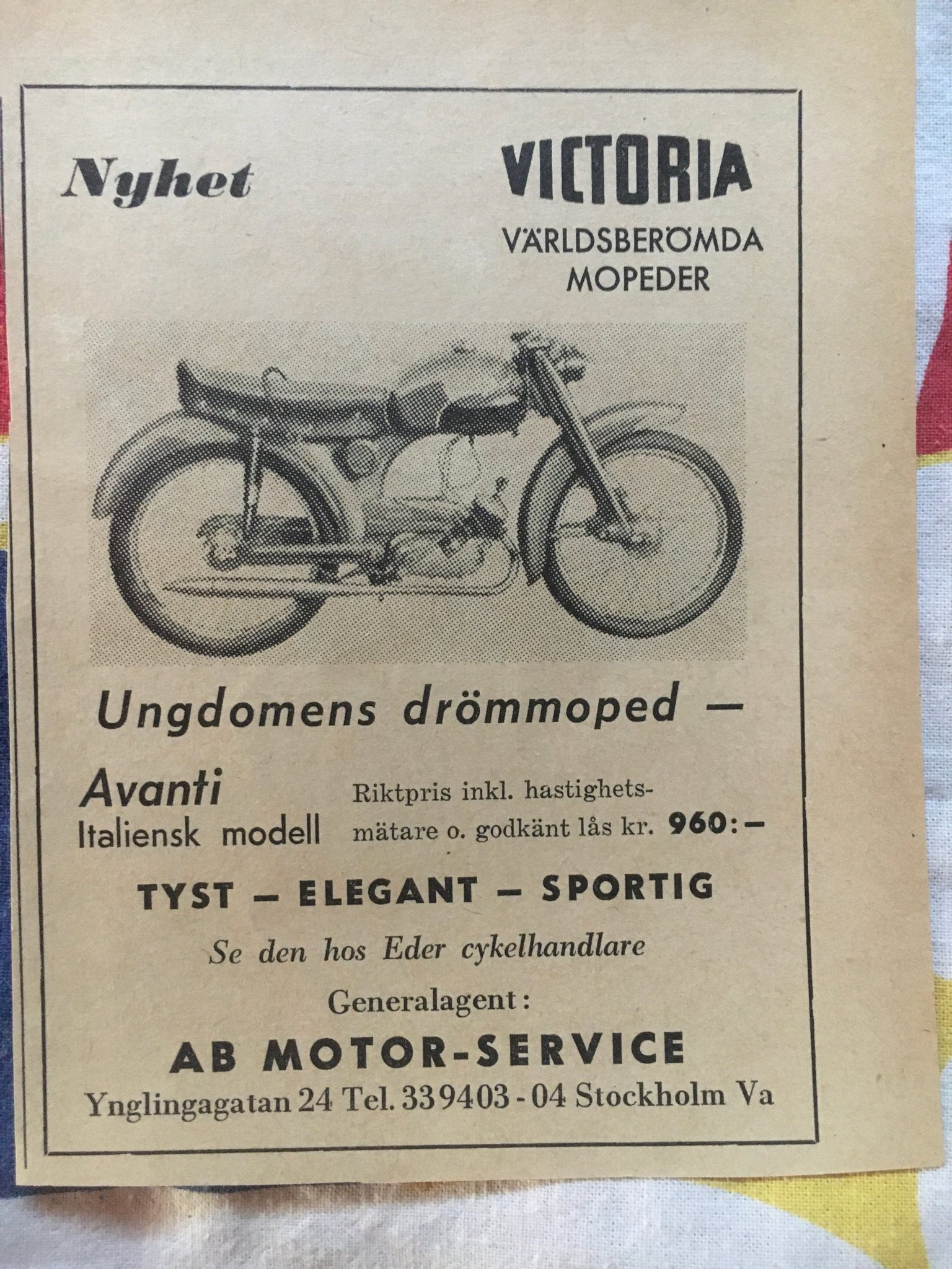 VICTORIA Avanti moped annons