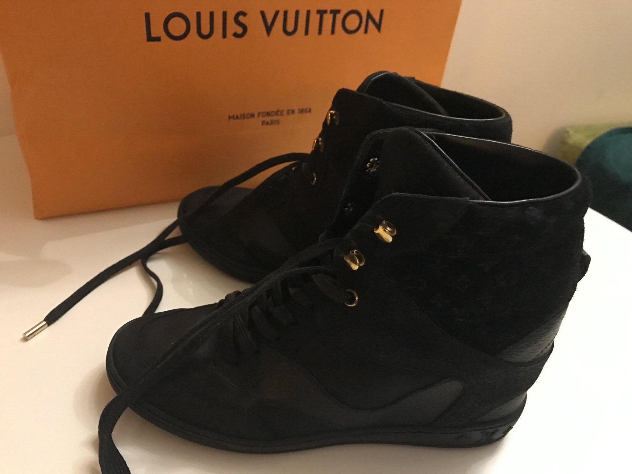 louis vuitton millenium wedge sneaker