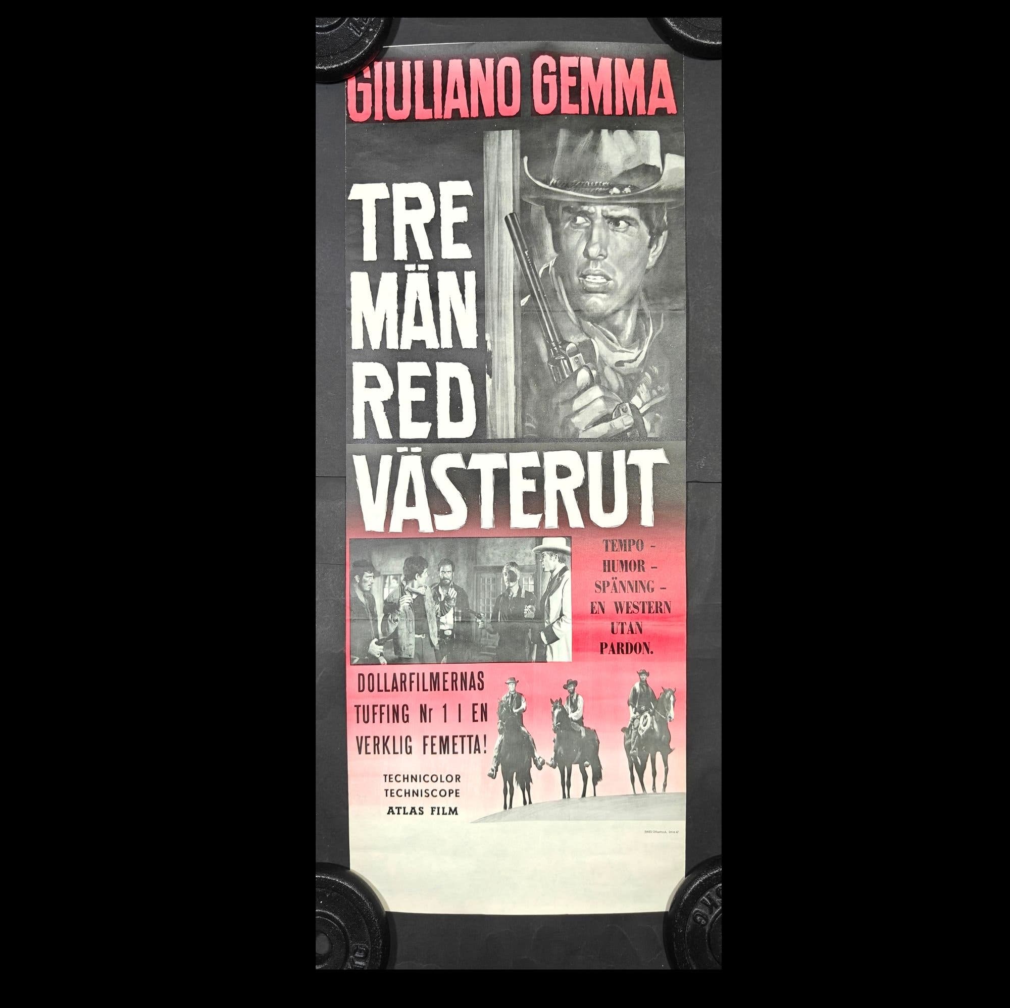 Originalplakat von 'Three Men Ride West' Spaghettiwestern 1967