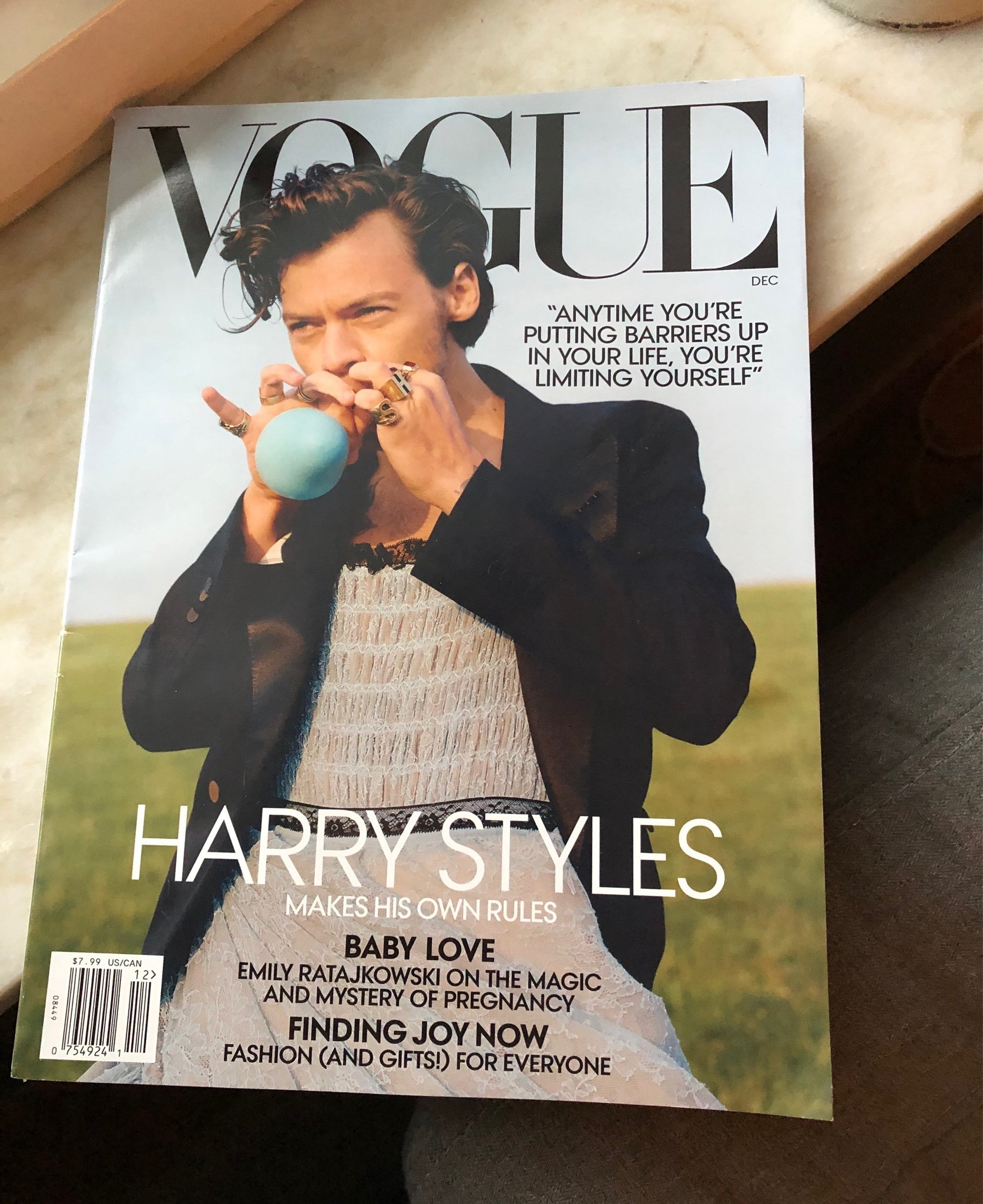 vogue magazine with harry styles