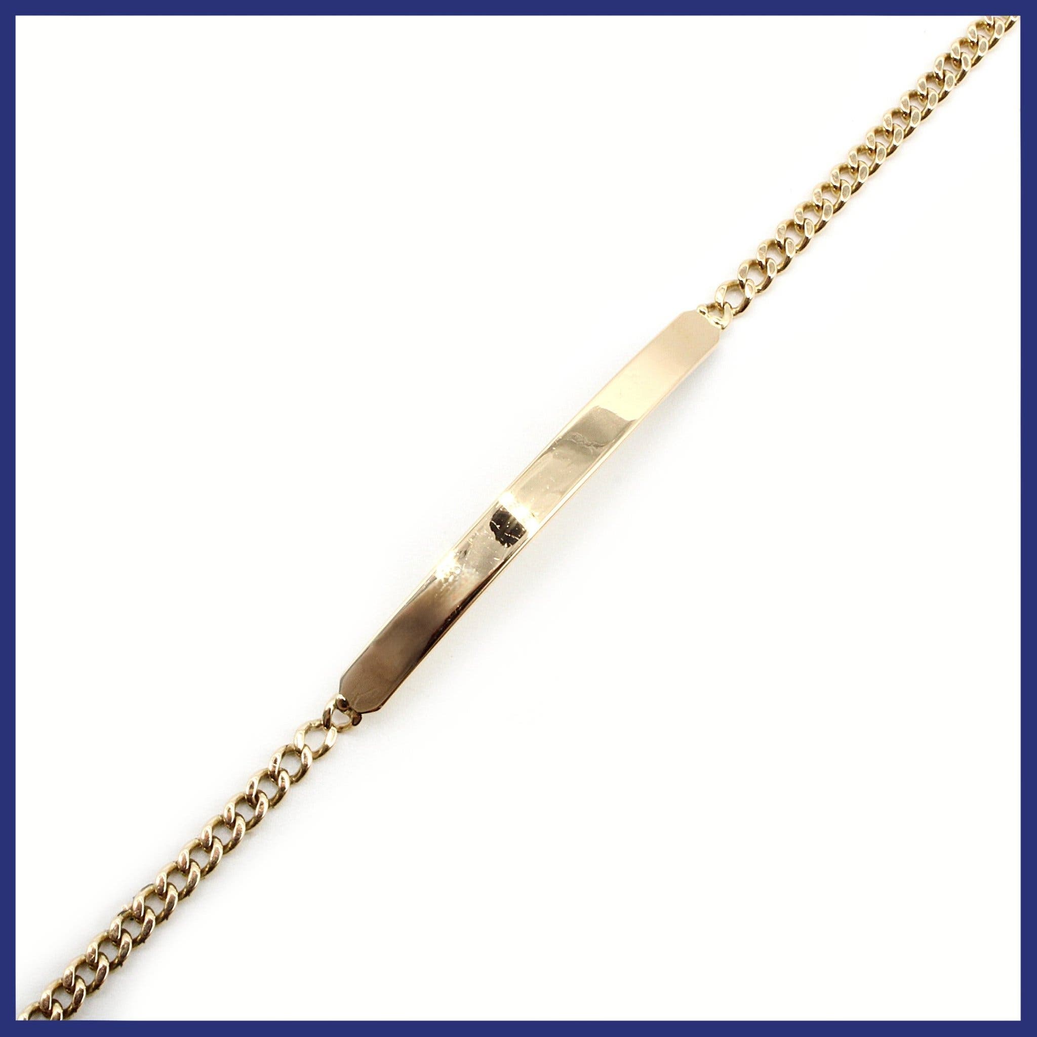 Armband, 18K guld, pansarlänk, bricka (vikt 4,44g, längd 19,3cm)