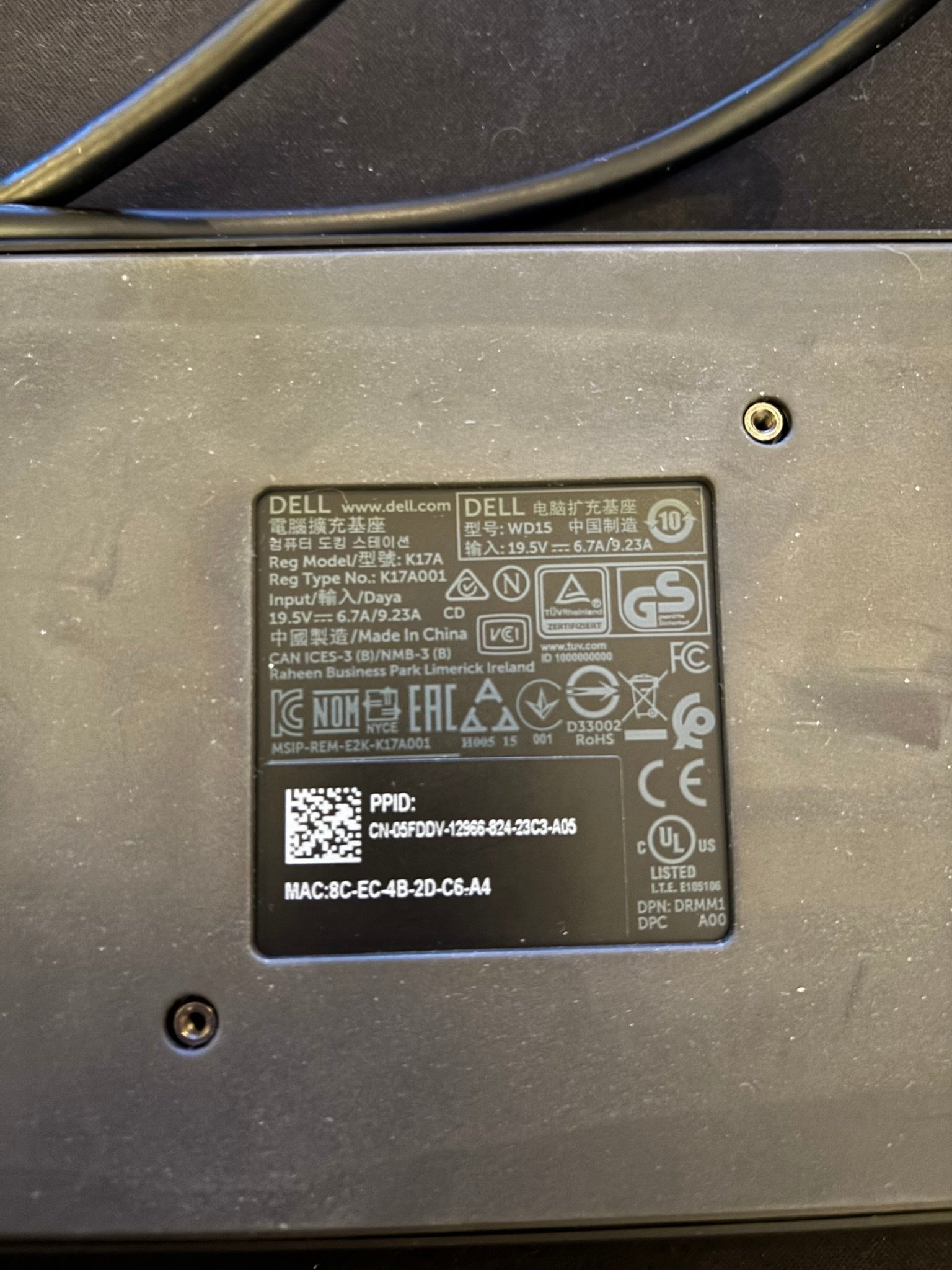 Dell WD15 Dockningsstation