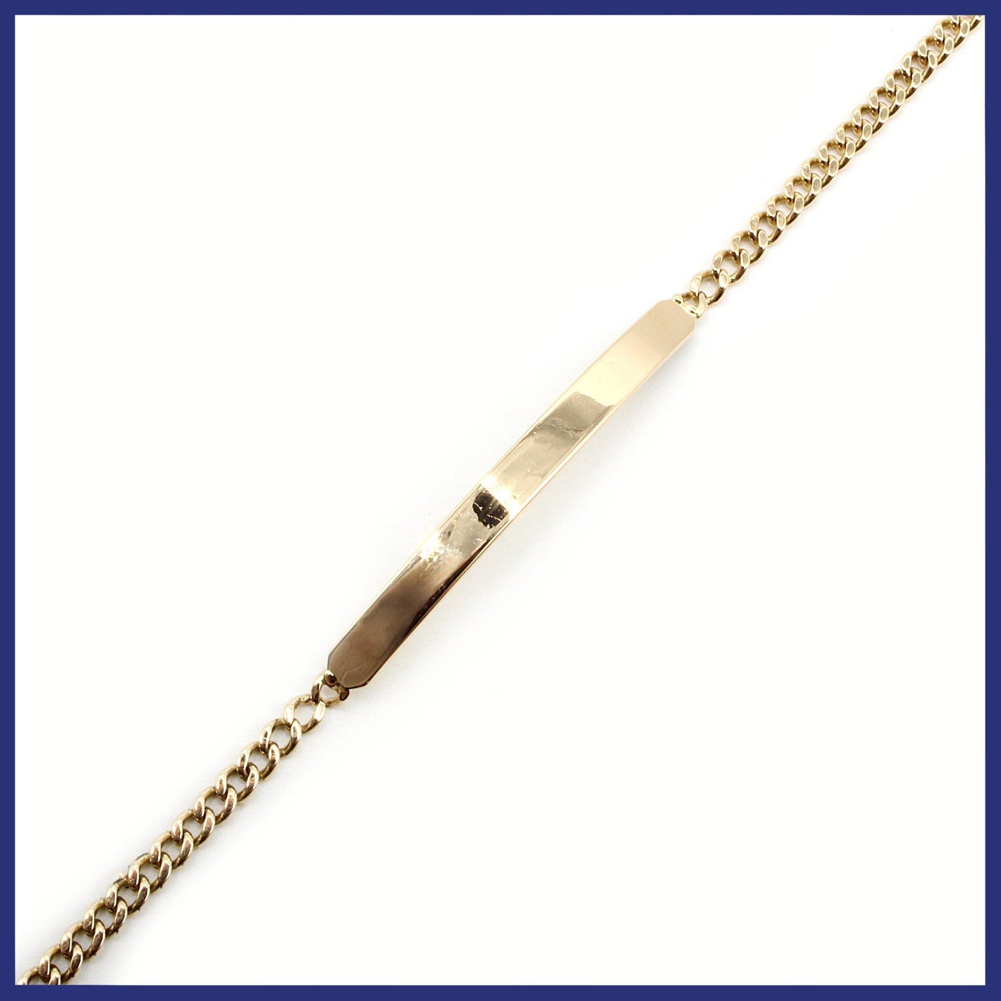 Armband, 18K guld, pansarlänk, bricka (vikt 4,44g, längd 19,3cm)