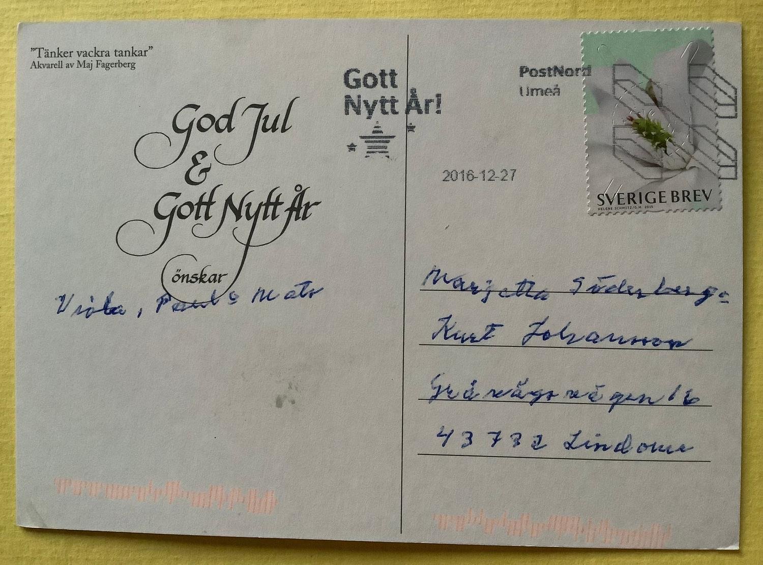 Julkort ”Tänker vackra tankar ” Maj Fagerberg Köp på Tradera (607927701)