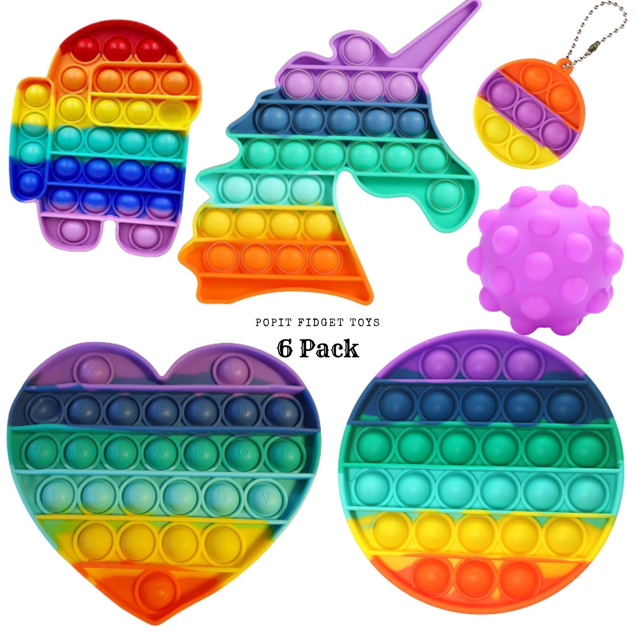 6Pack fidget toys Popit Sensory fidgetleksaker.. Köp på Tradera