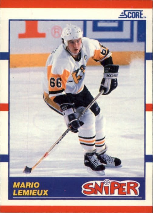 1990-91 Score #337 Mario Lemieux Sniper (10-66x9-PENGUINS) (3)
