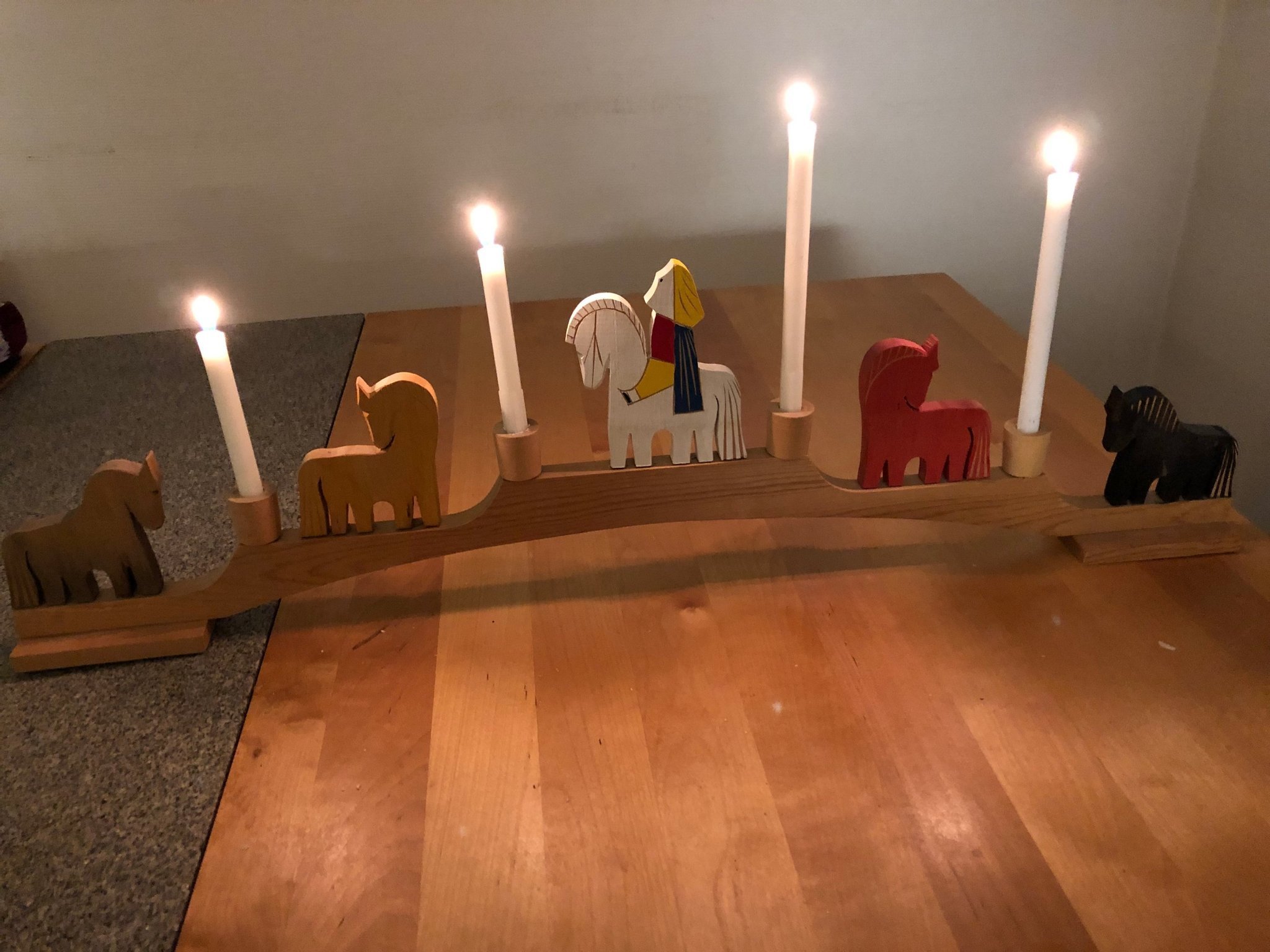 Jul/adventsljusstake, retro, "Staffan var en s.. Köp på Tradera