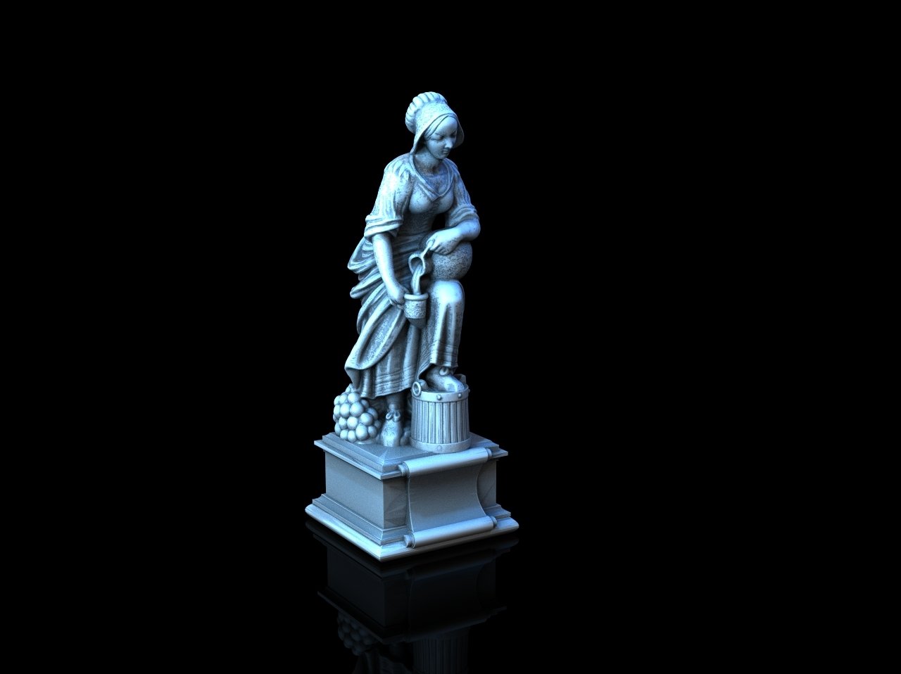 Market Lady Statue från 3DP4U | modell figurspel hus dnd d&d
