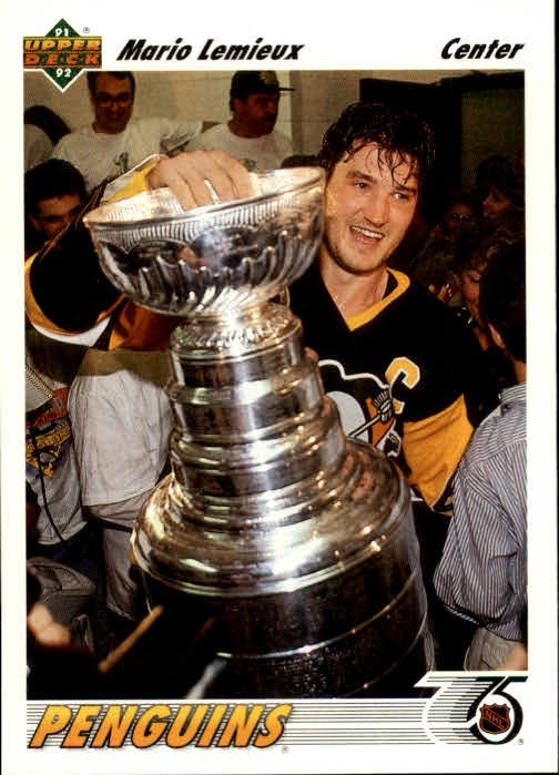 1991-92 Upper Deck #156 Mario Lemieux (10-305x4-PENGUINS) (9)