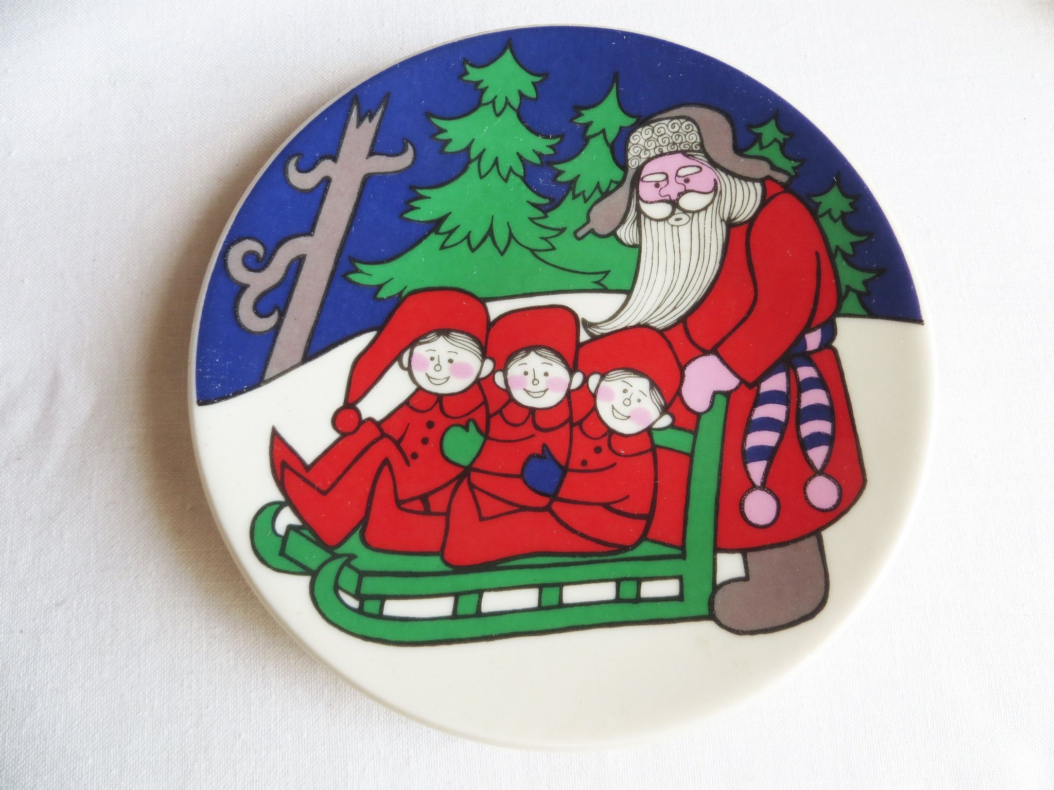 Vintage FAT JUL Tallrik Arabia Finland Julkort .. Köp på Tradera