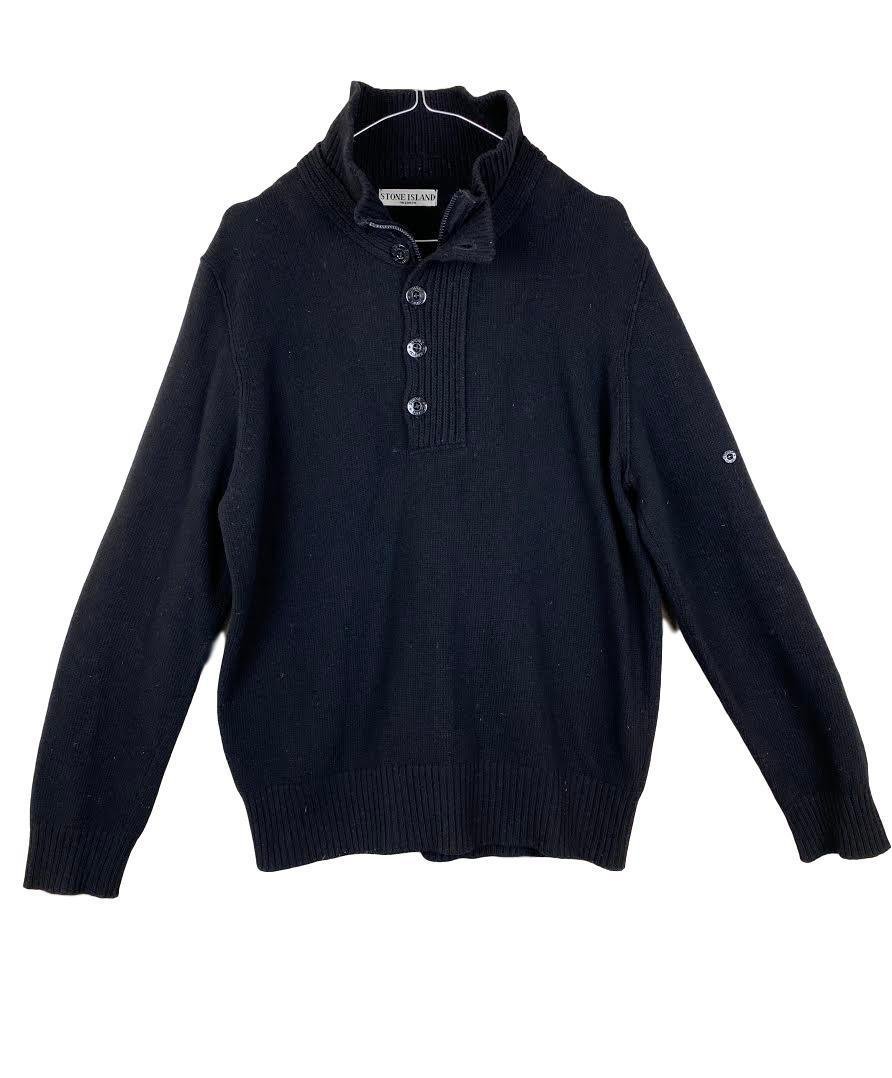Black Button-Down Polo Sweater by Stone.. (399218921) á Cirqular pÃ¥ Tradera