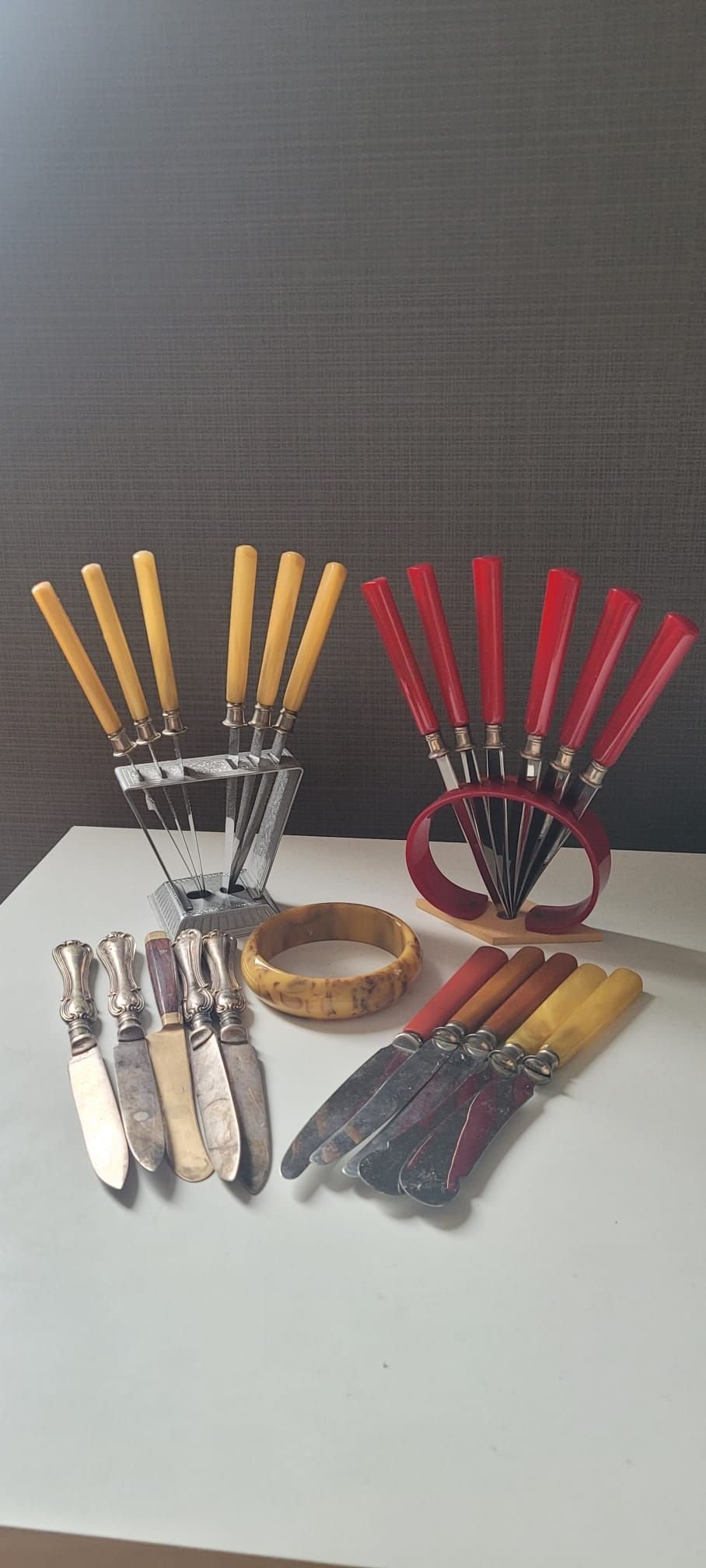 ART DECO German SOLINGEN Bakelit knivar och ställ